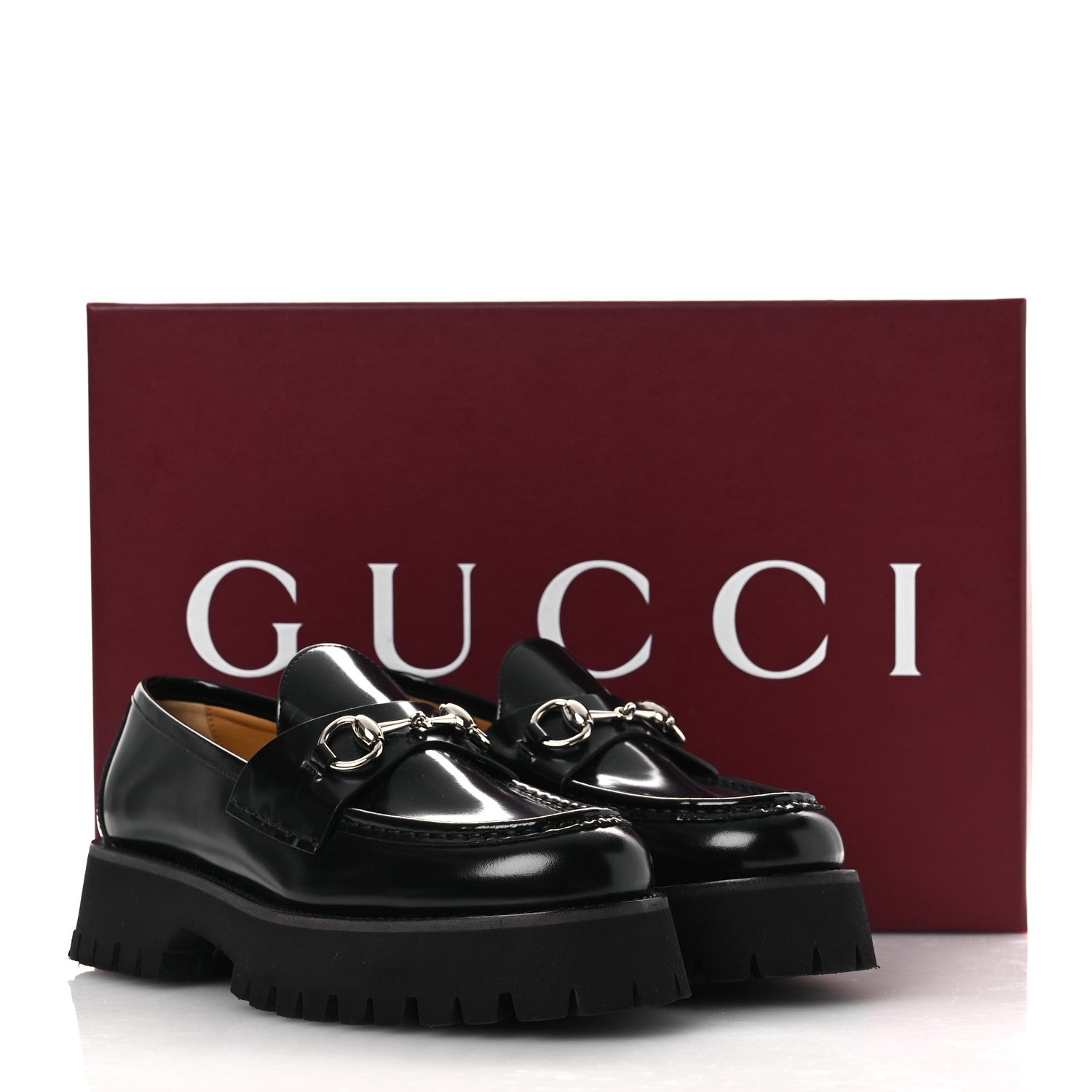 Cordovan Lux Womens Horsebit 45mm Platform Loafers 38.5 Black