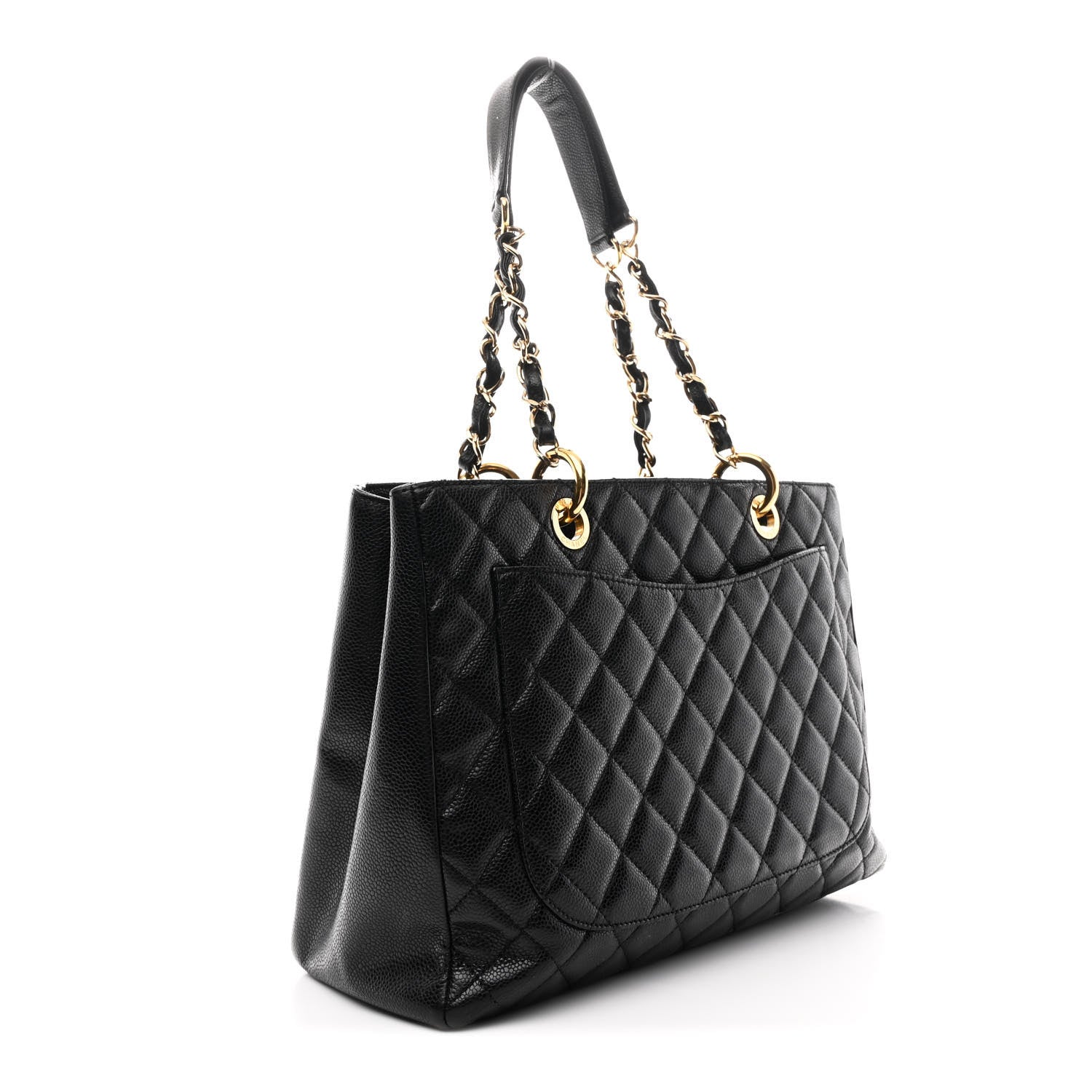 Caviar Quilted Grand Shopping Tote GST Black