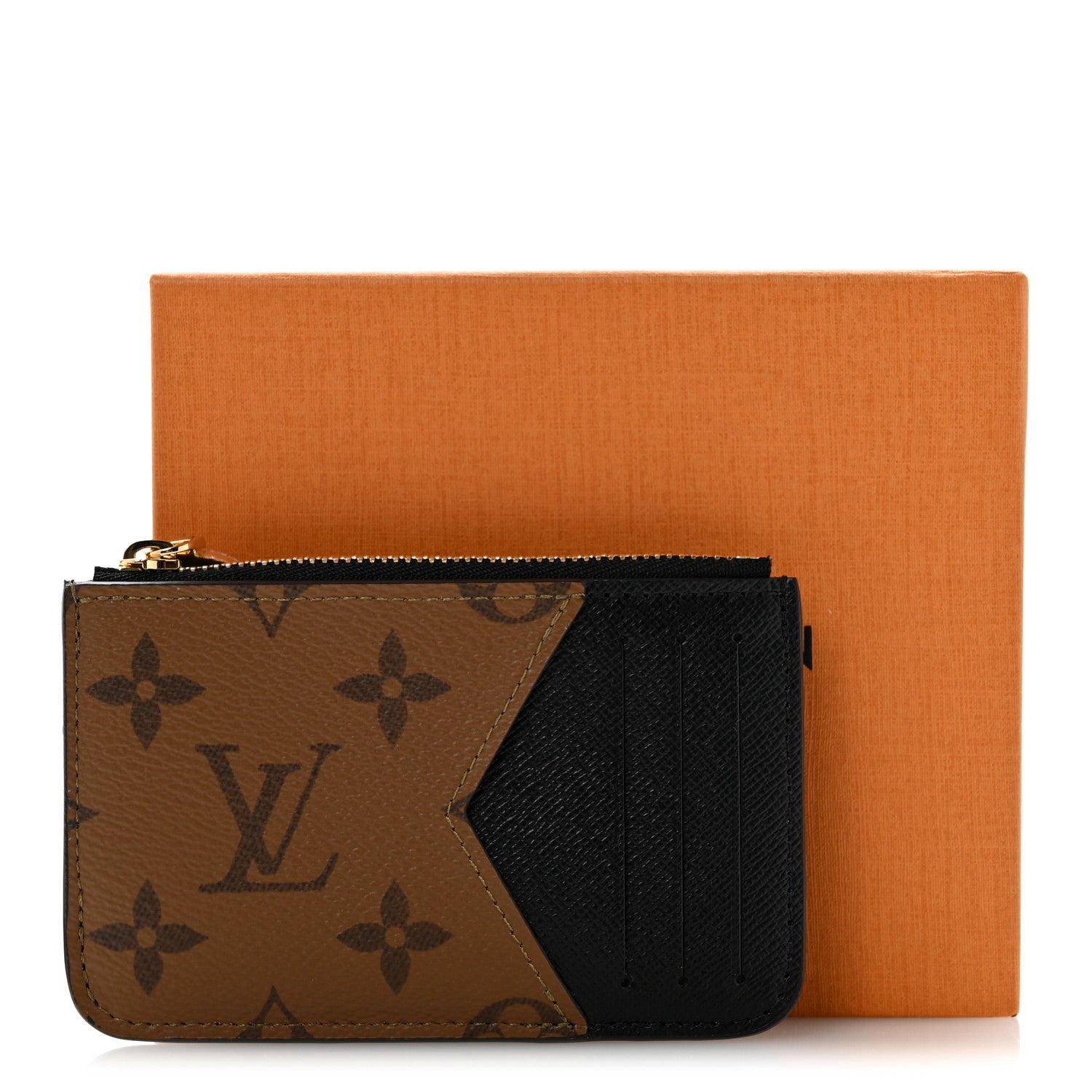 Reverse Monogram Zipped Romy Card Holder