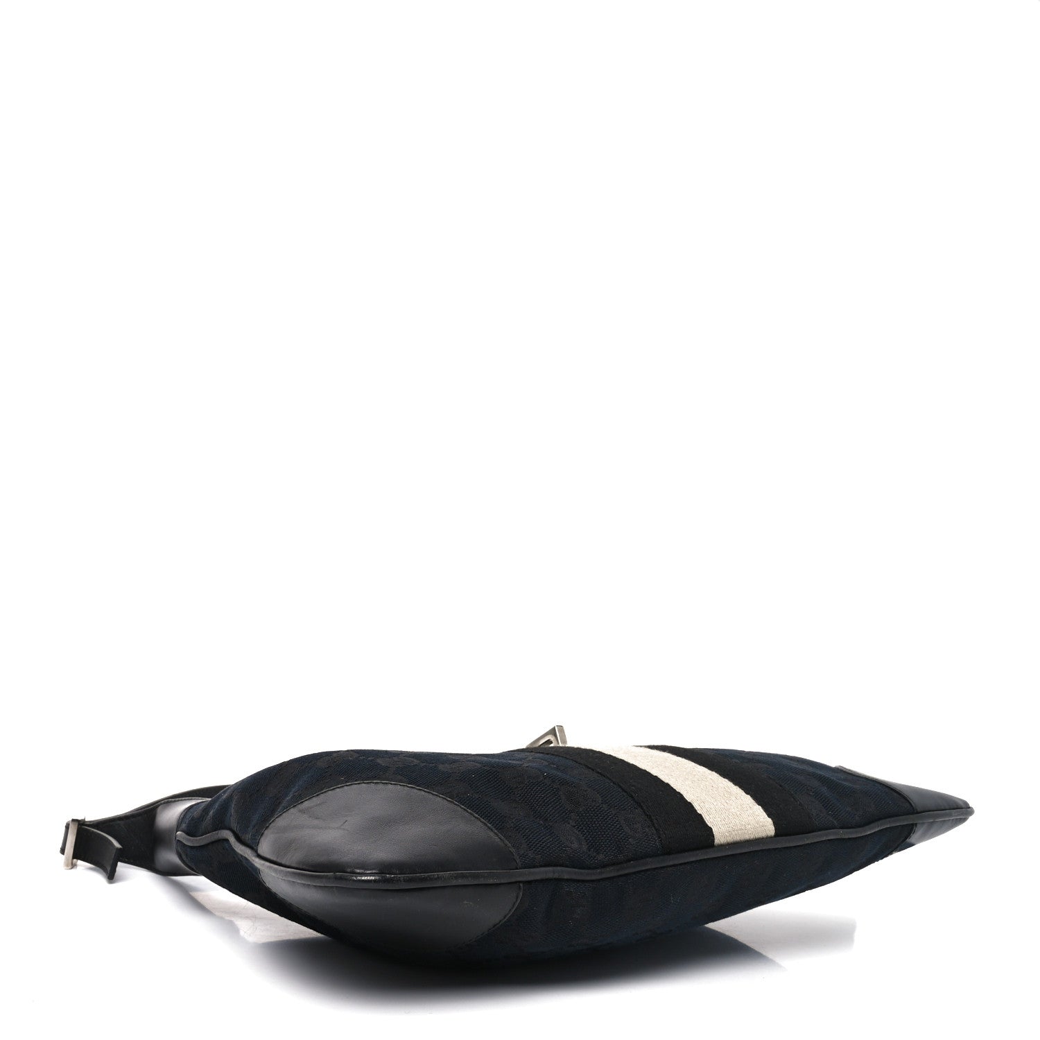Monogram Lobster Clasp Jackie O Hobo Black