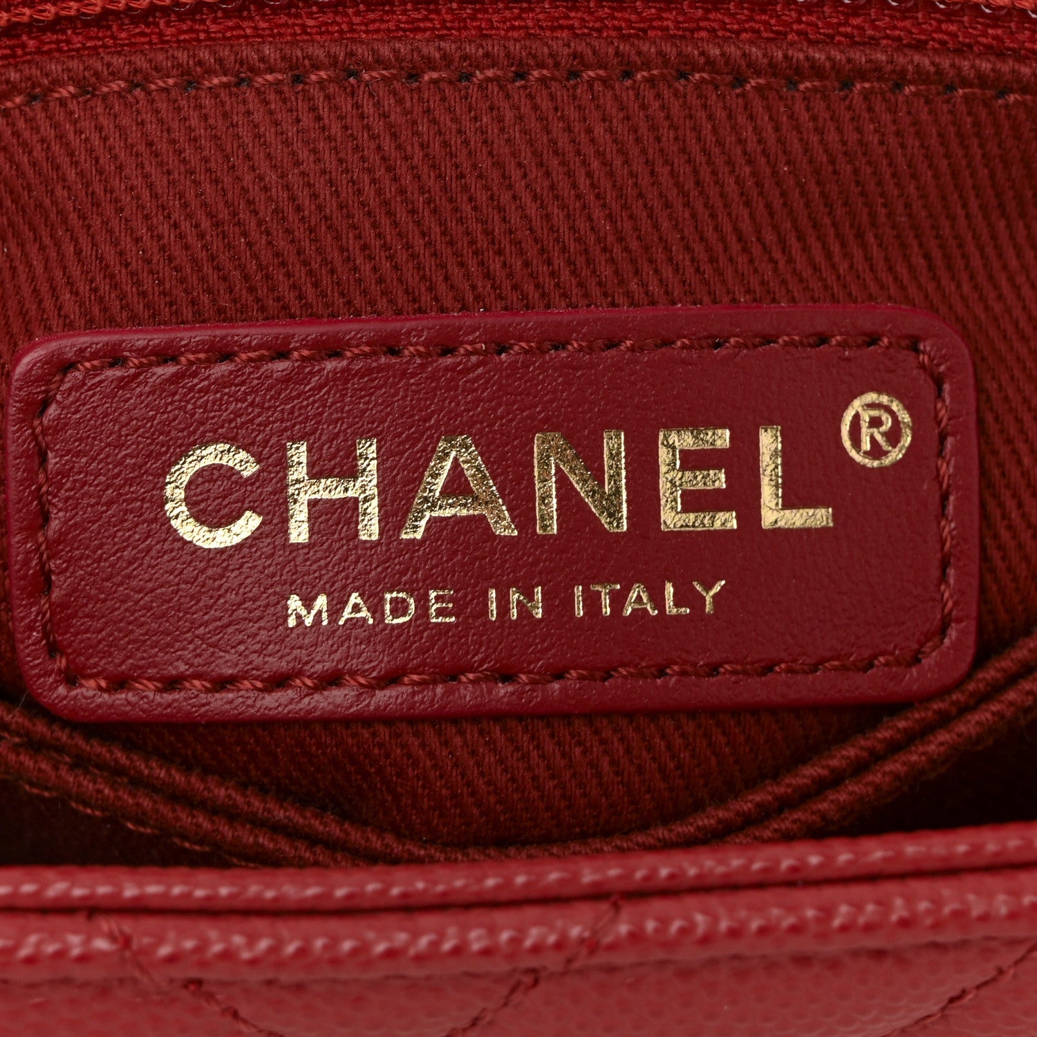 Caviar Chevron Quilted Mini Coco Handle Flap Red