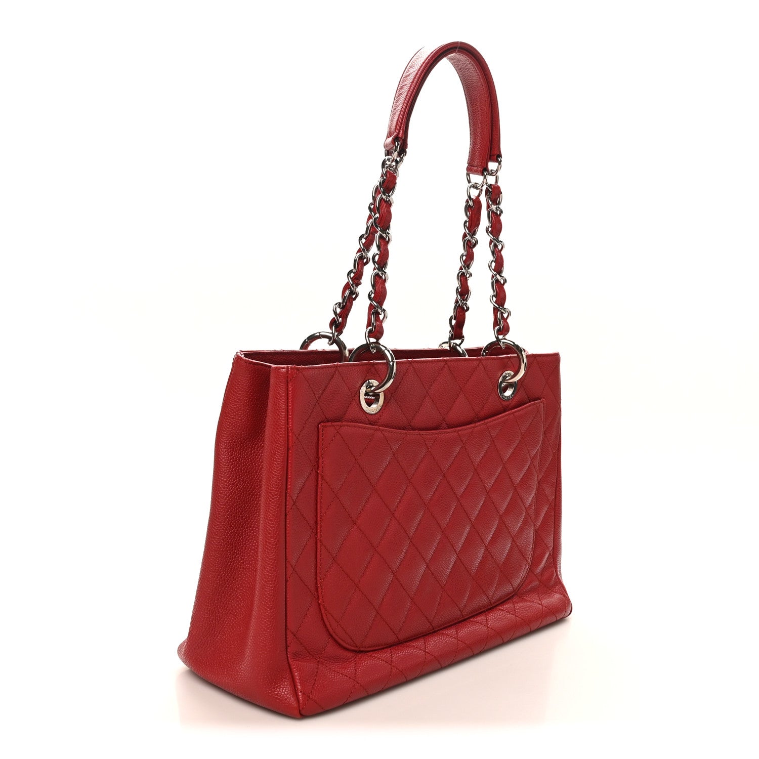 Caviar Quilted Grand Shopping Tote GST Red