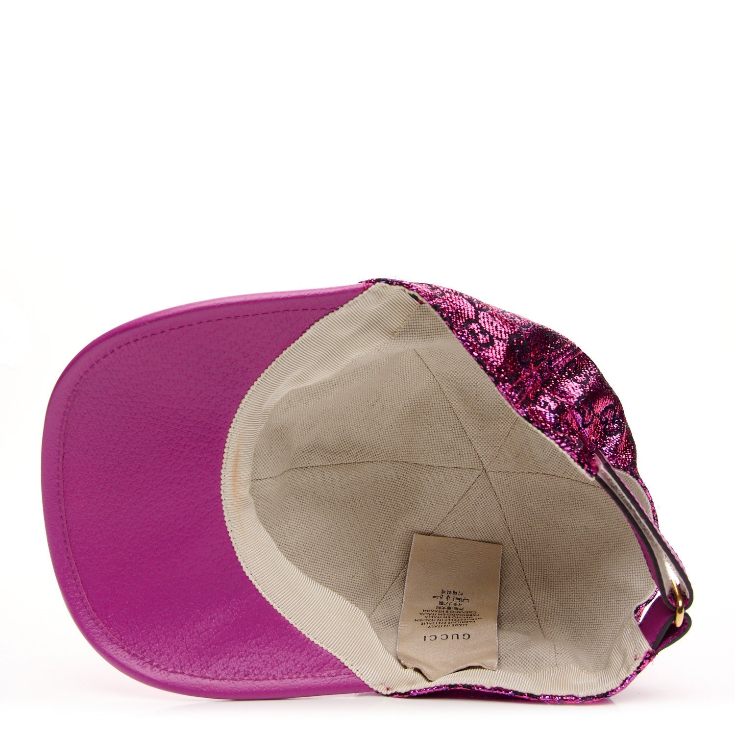 Silk Blend Jacquard Monogram Santa Barbara Baseball Hat S Fuxia Black