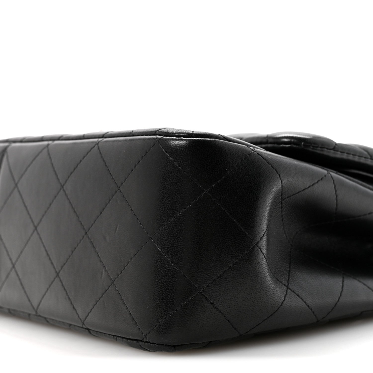 Lambskin Quilted Jumbo Double Flap Black