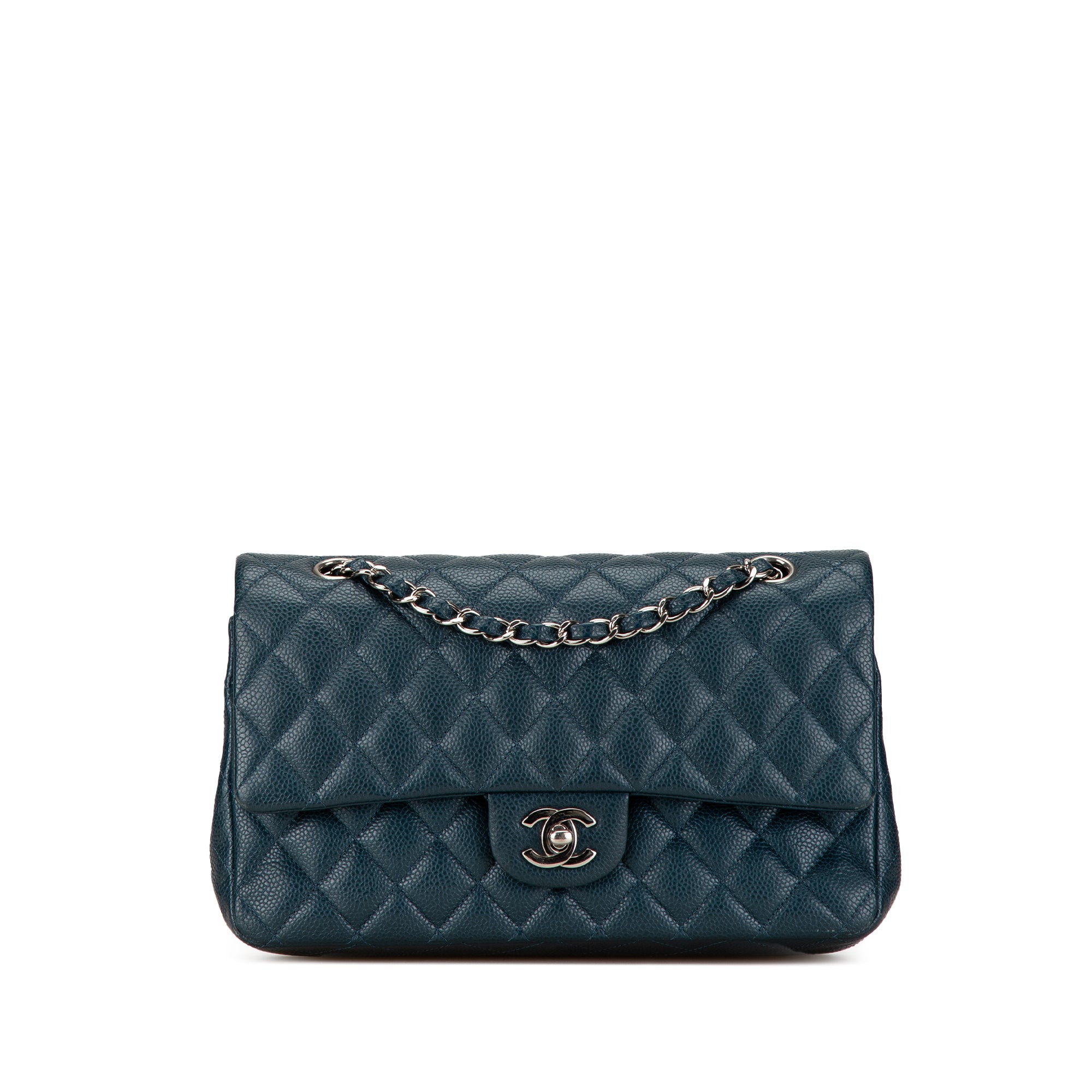 Classic Double Flap Bag Quilted Caviar Medium
