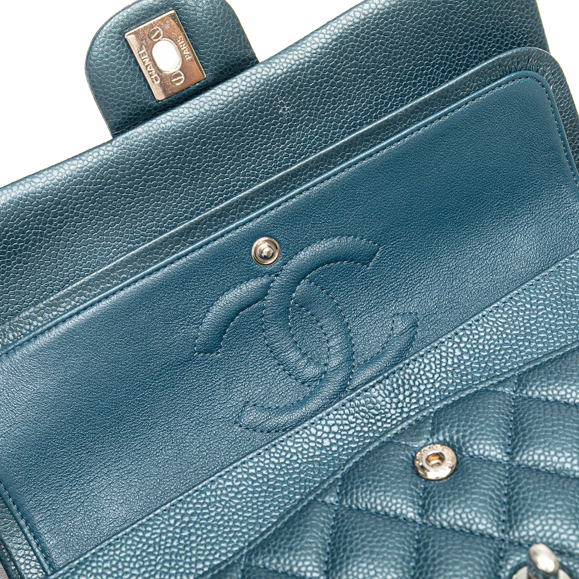Classic Double Flap Bag Quilted Caviar Medium