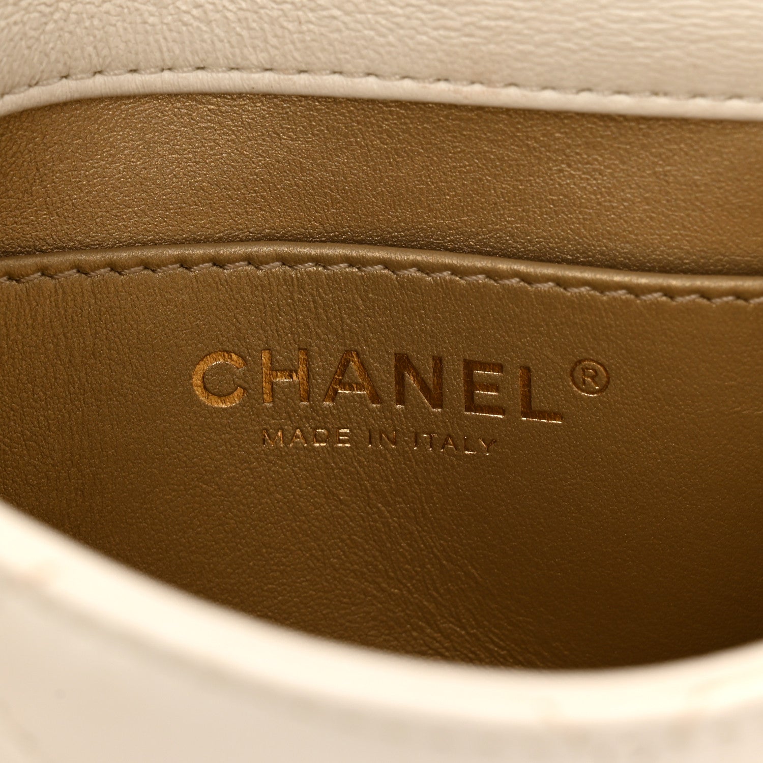 Lambskin Quilted Pearl Small Flap White