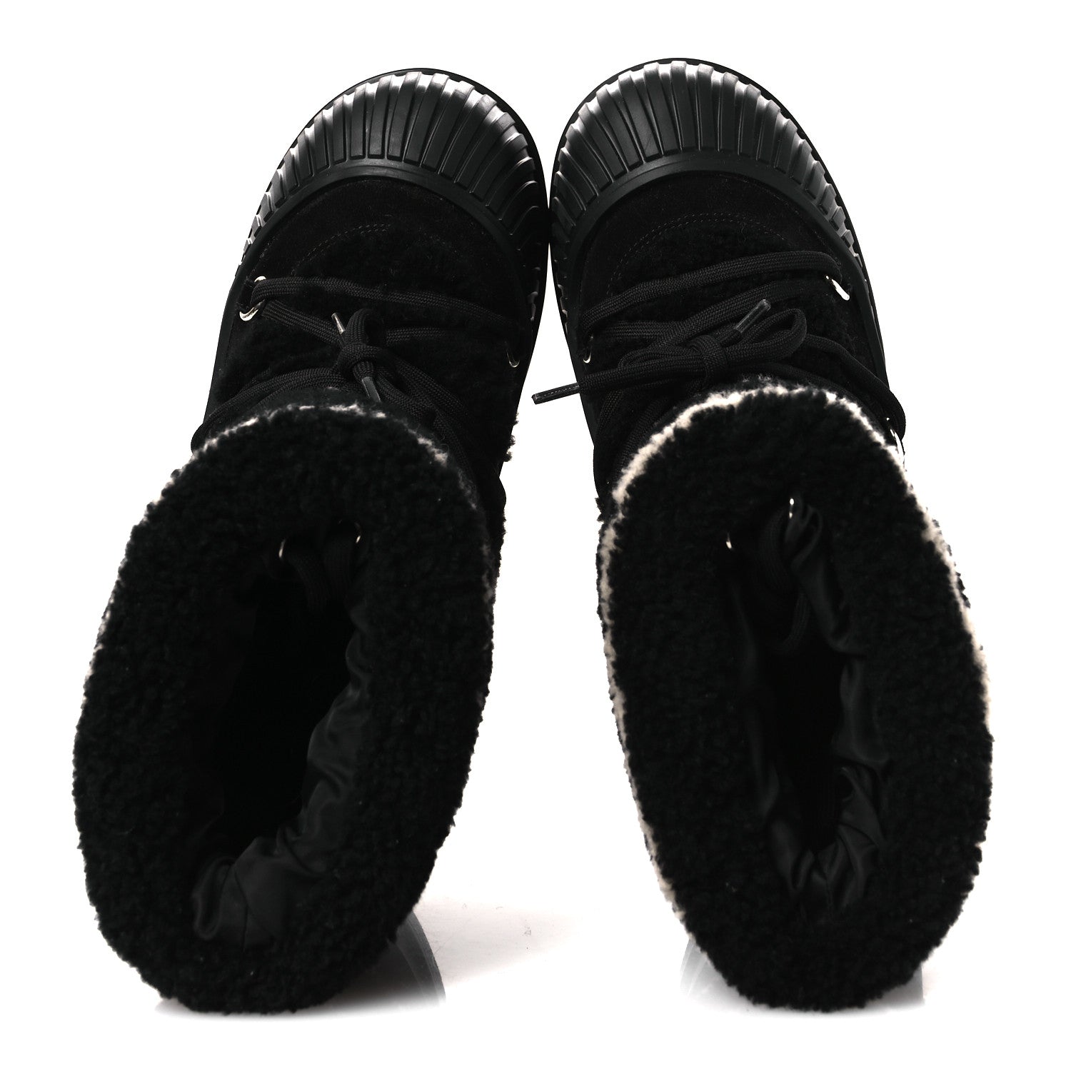 Suede Shearling Polar Flat Half Boots 40 Black