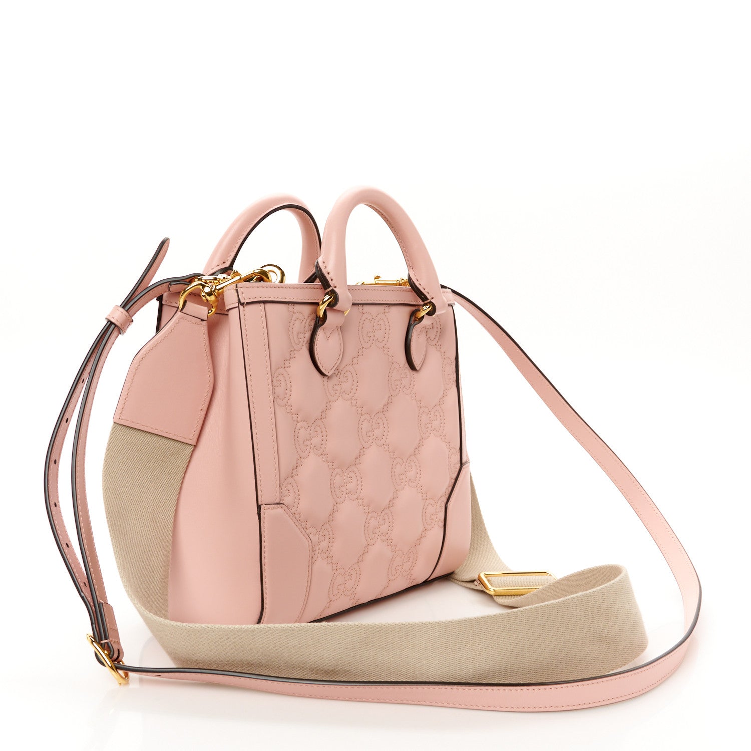 Calfskin GG Matelasse Mini Top Handle Bag Perfect Pink