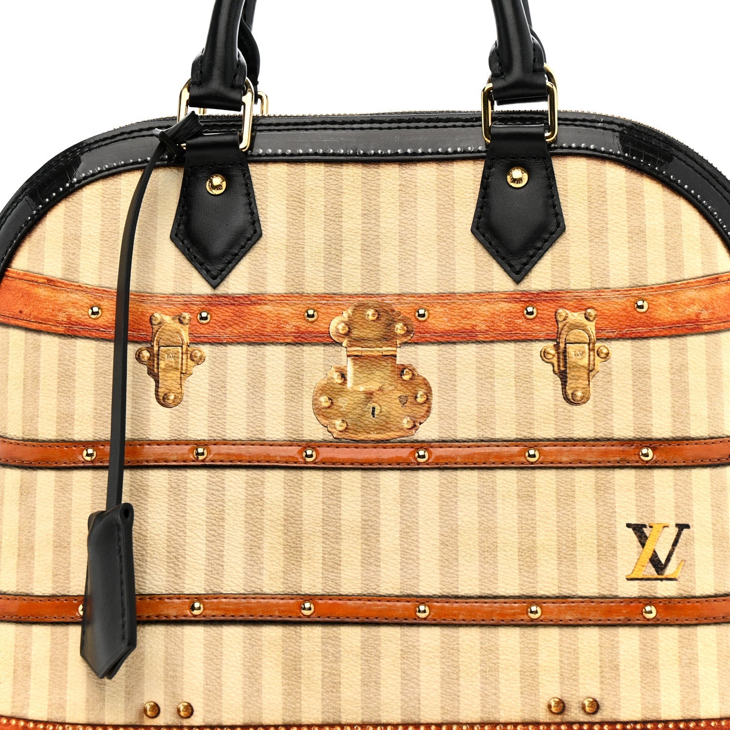 Transformed Canvas Patent Time Trunk Alma PM Beige