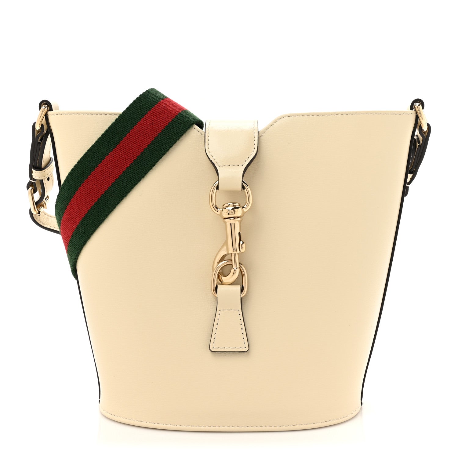 Tritone Calfskin Web Mini Ophidia Bucket Bag New Ivoire