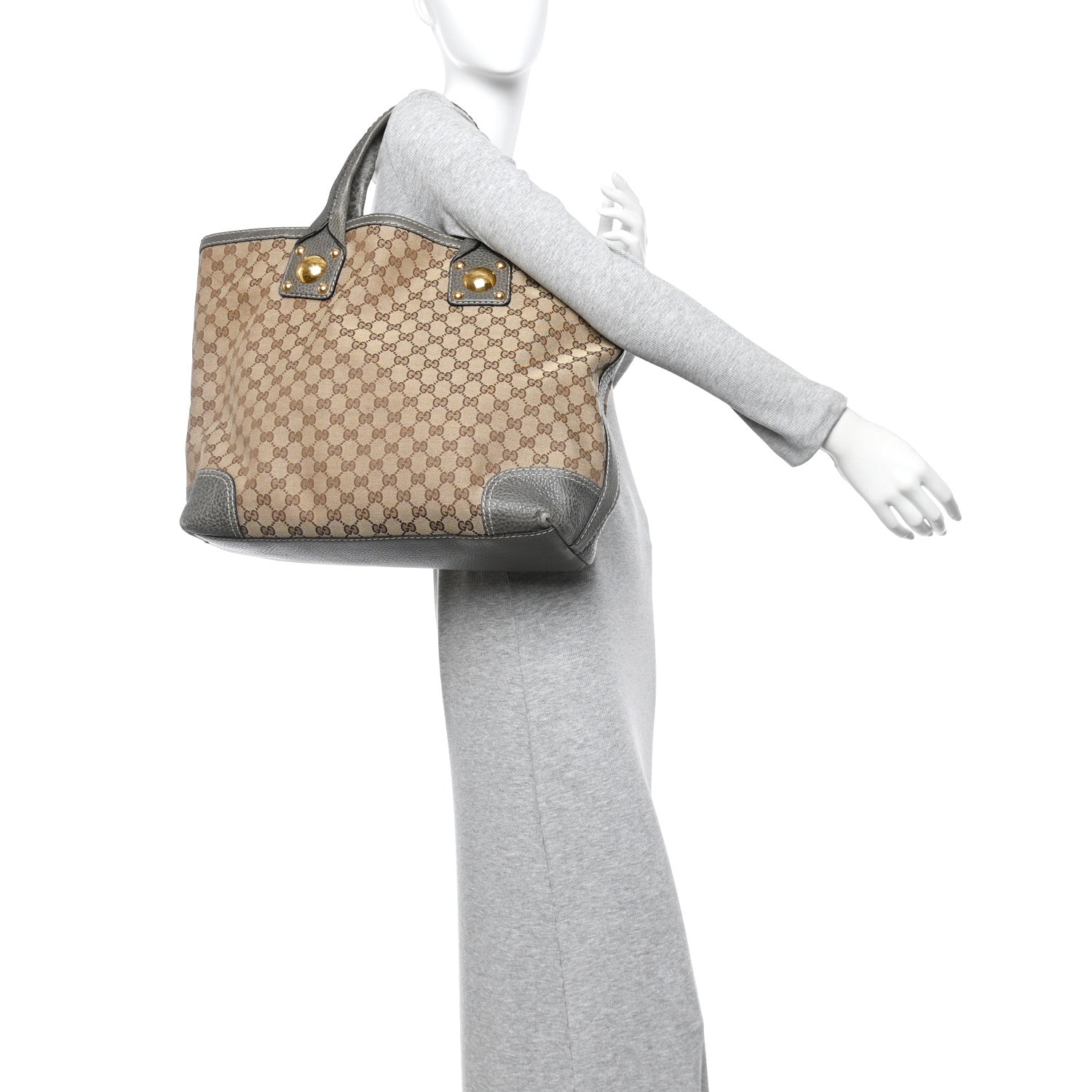 Monogram Large Sunset Tote  Brown Grey