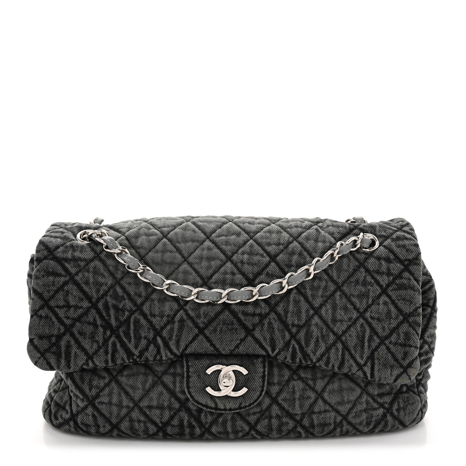 Denim Quilted Denimpression Flap Grey Black
