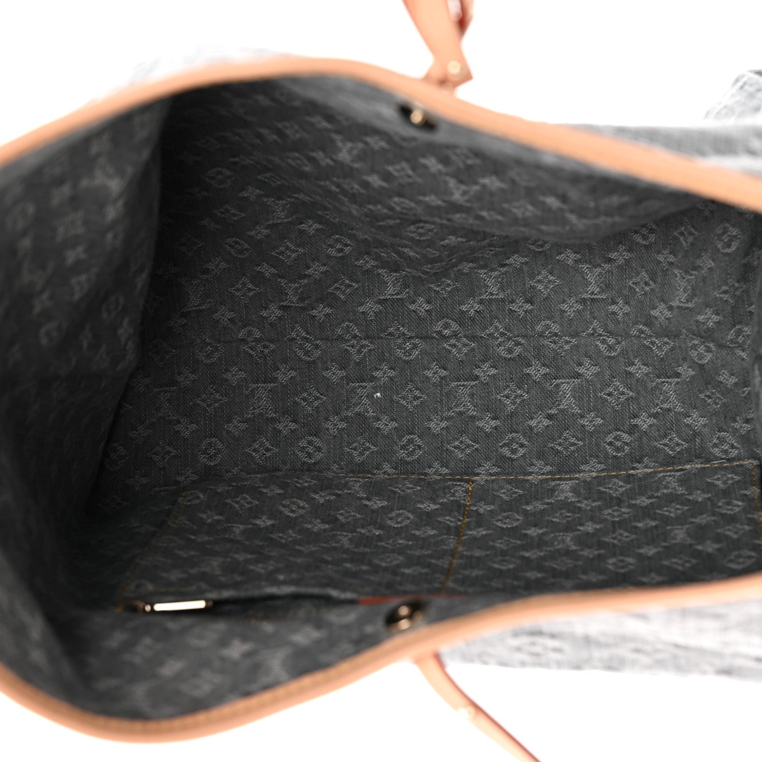 Monogram Denim CarryAll MM Washed Grey