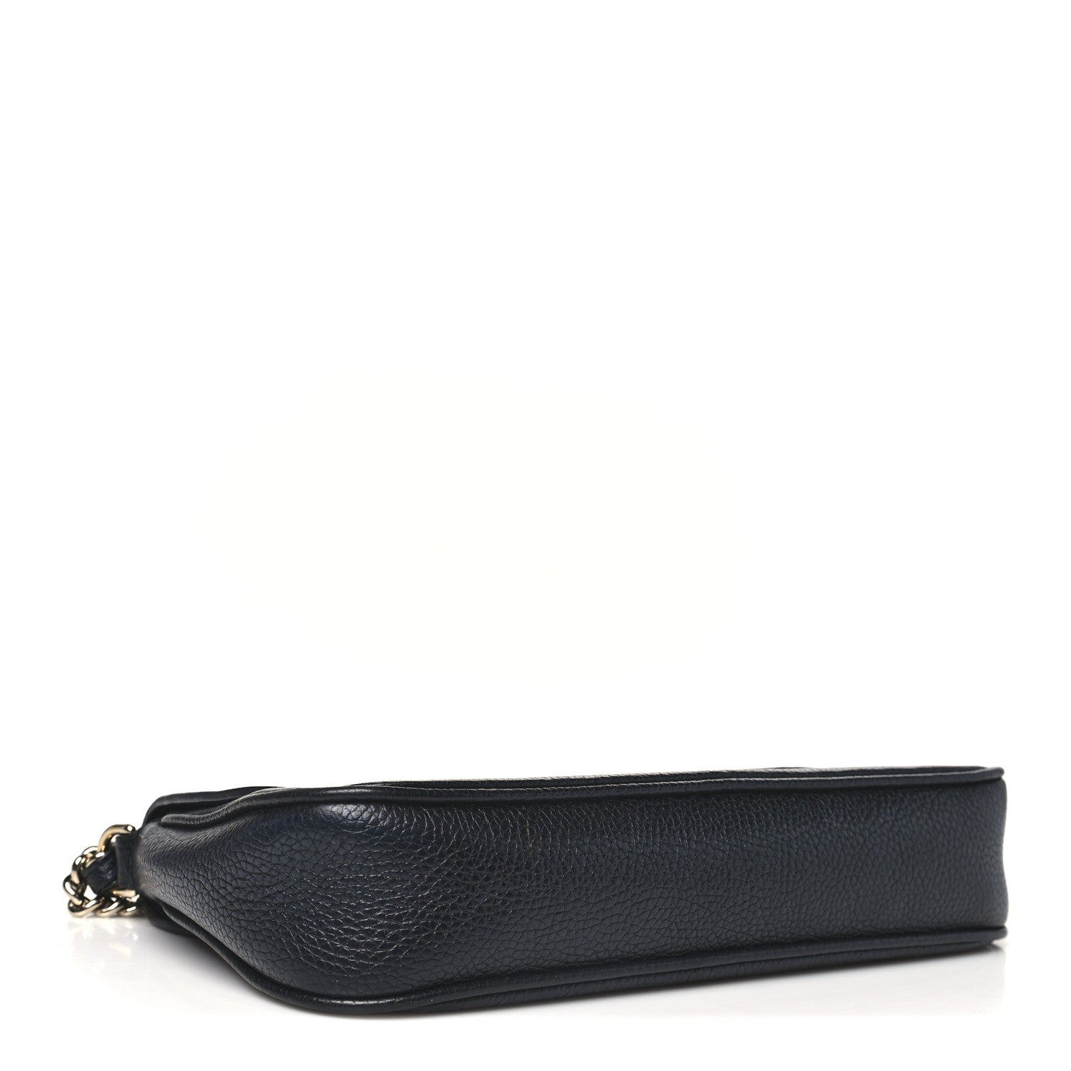 Pebbled Calfskin Medium Soho Flap Crossbody Black