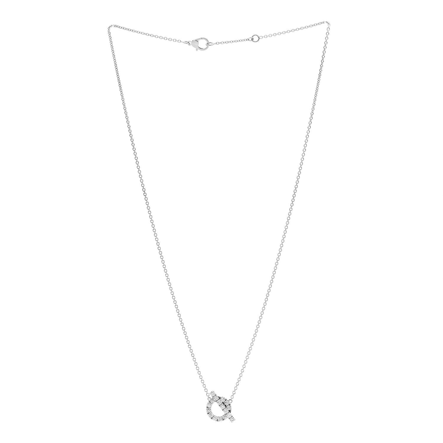 18K White Gold Diamond Finesse Pendant Necklace
