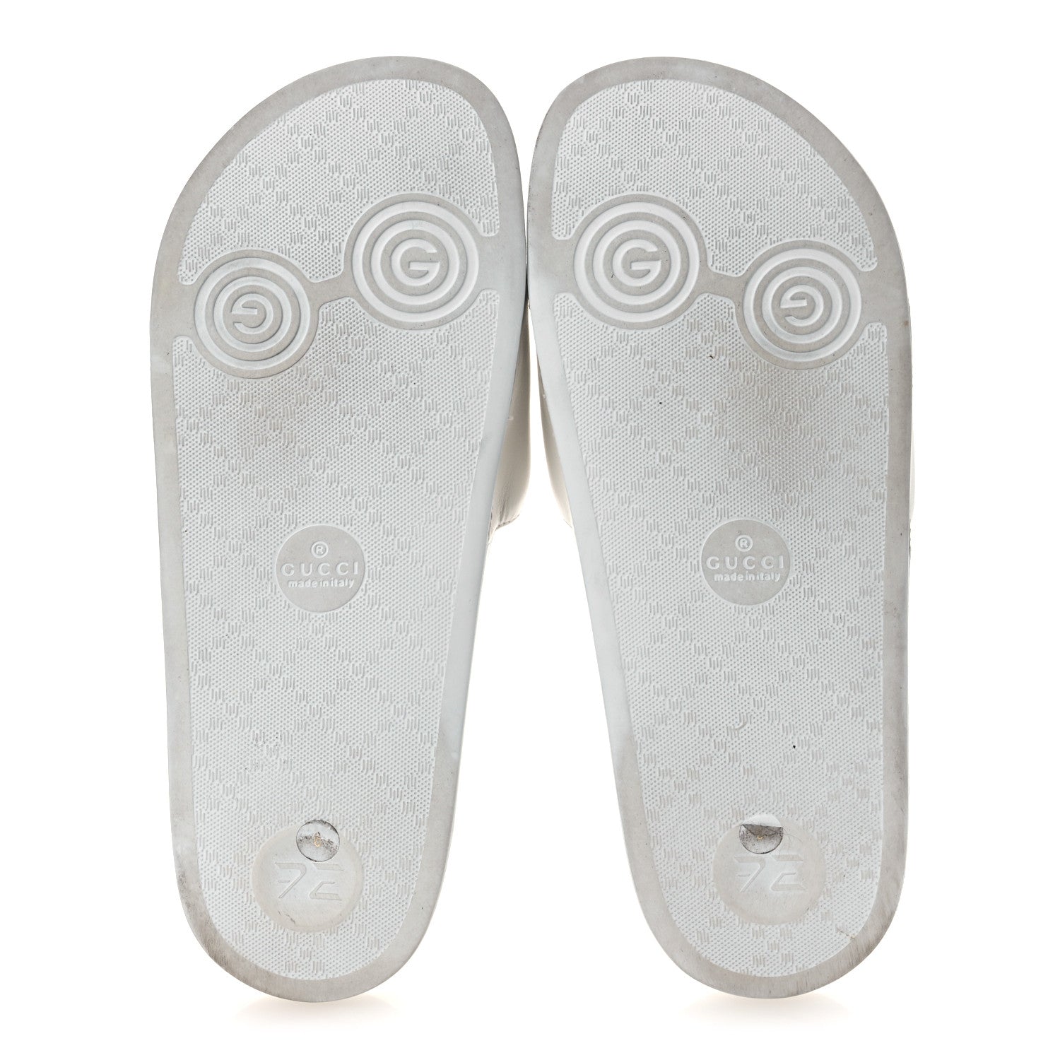 Nappa Miro Soft Calfskin Interlocking G Mens Slide Sandals 6 White Hibiscus Red