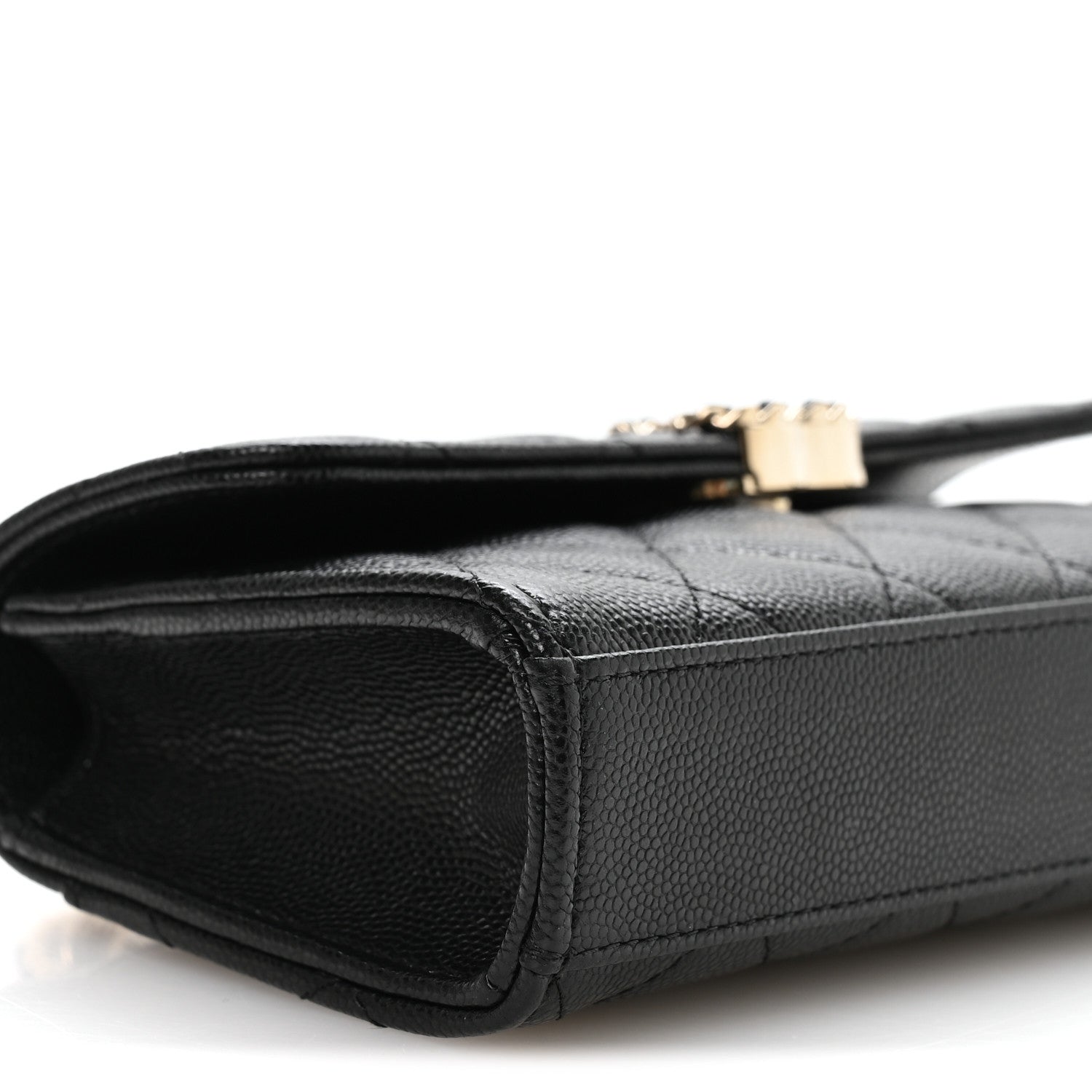 Caviar Quilted Chain Match Top Handle Phone Holder With Chain Black