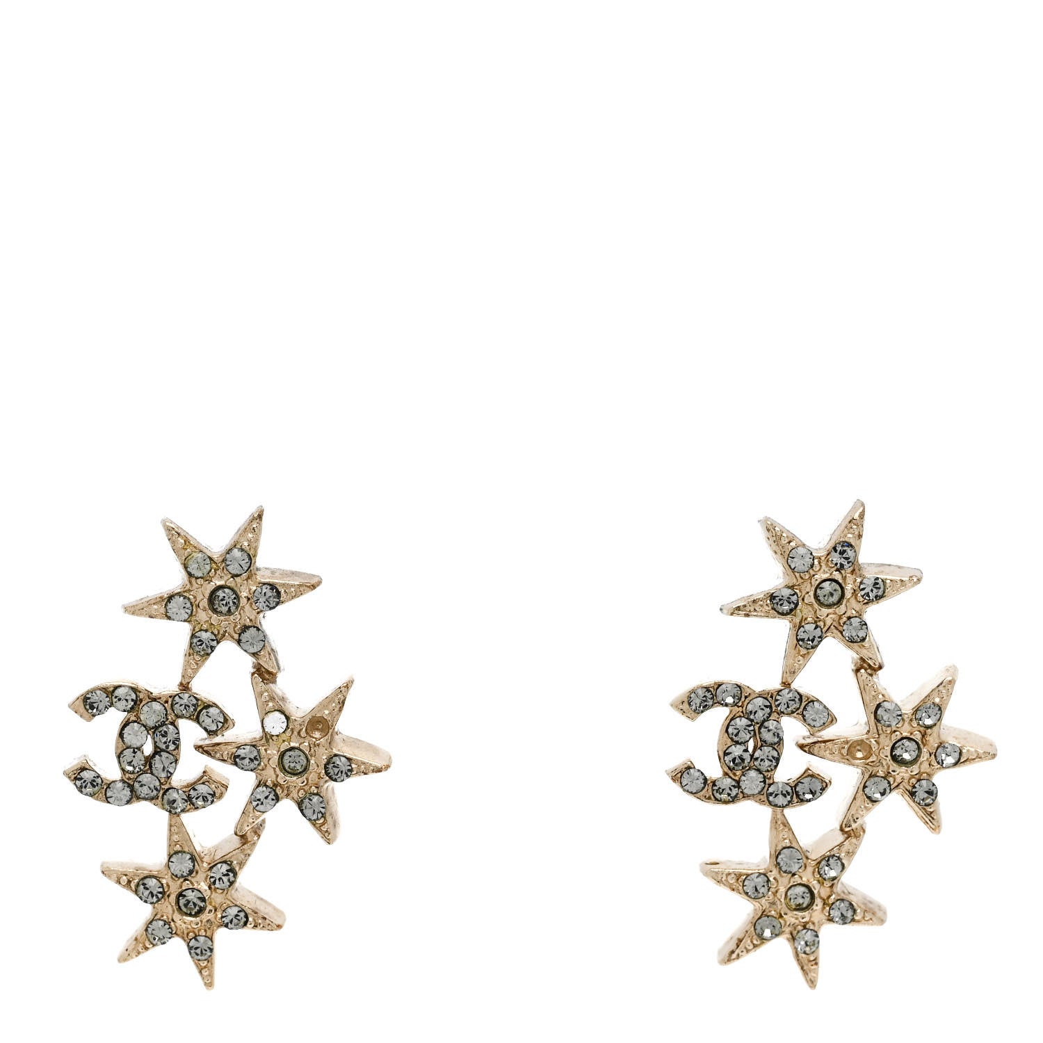 Crystal CC Star Earrings Gold