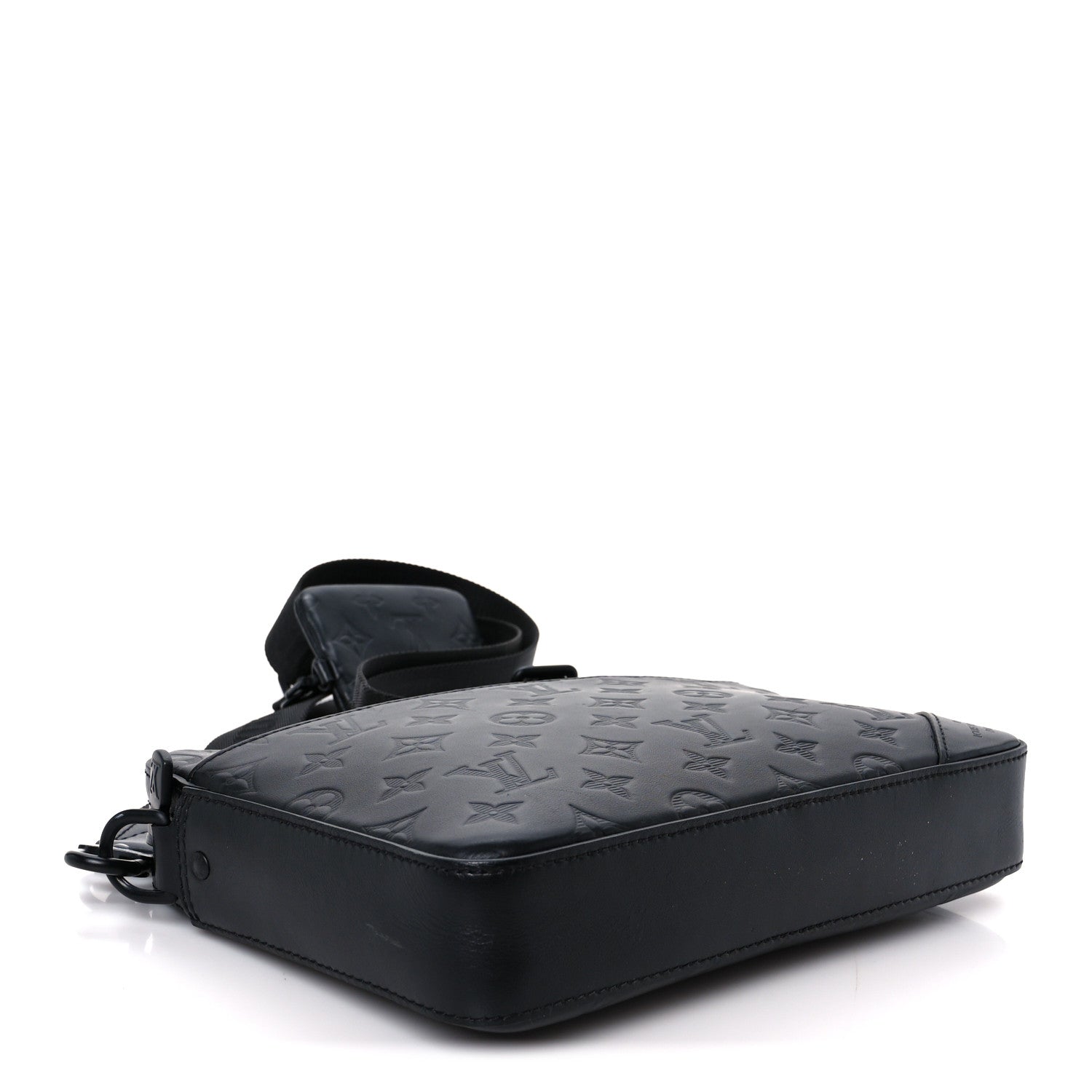 Calfskin Monogram Shadow Duo Messenger Black