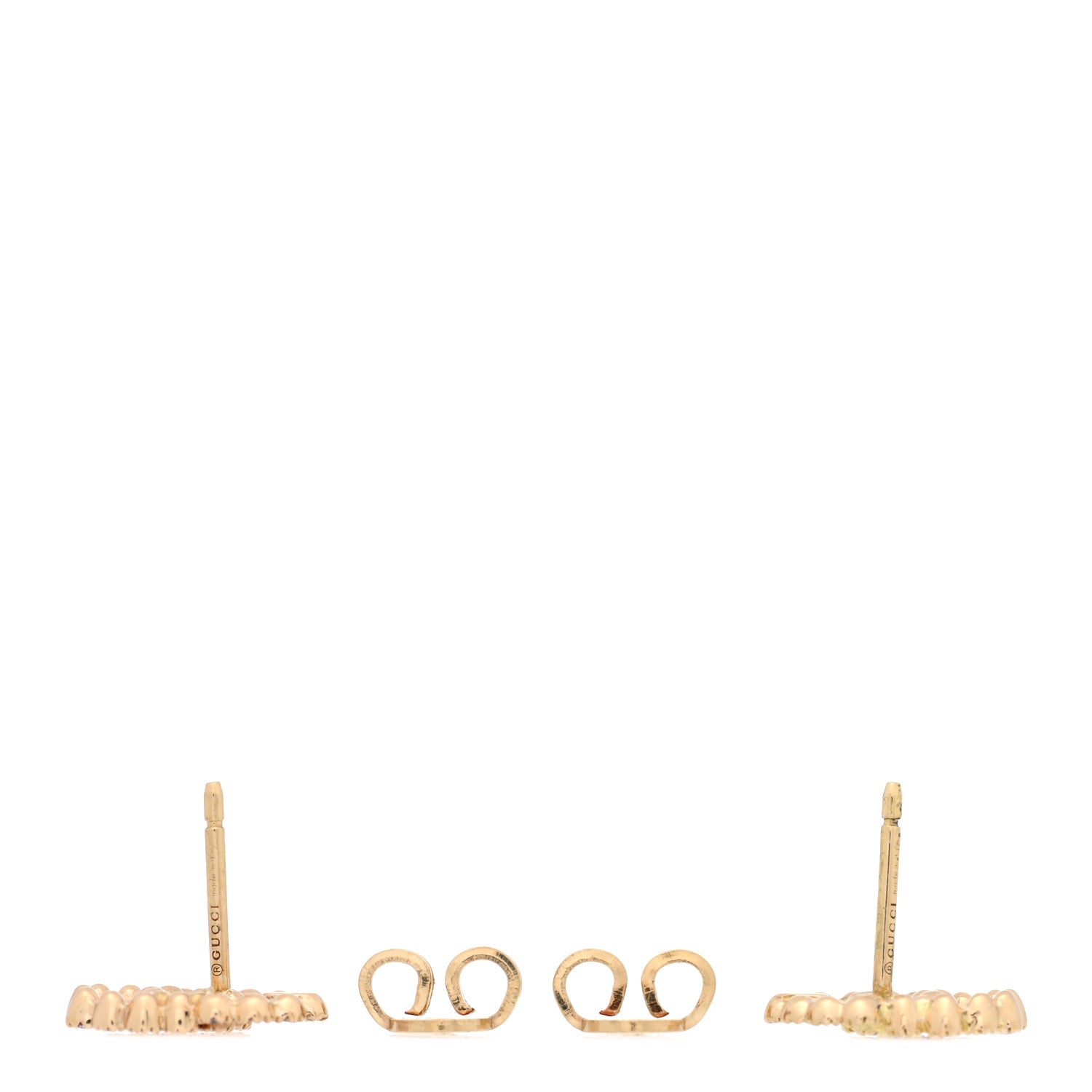 18K Yellow Gold Diamond Running G Earrings