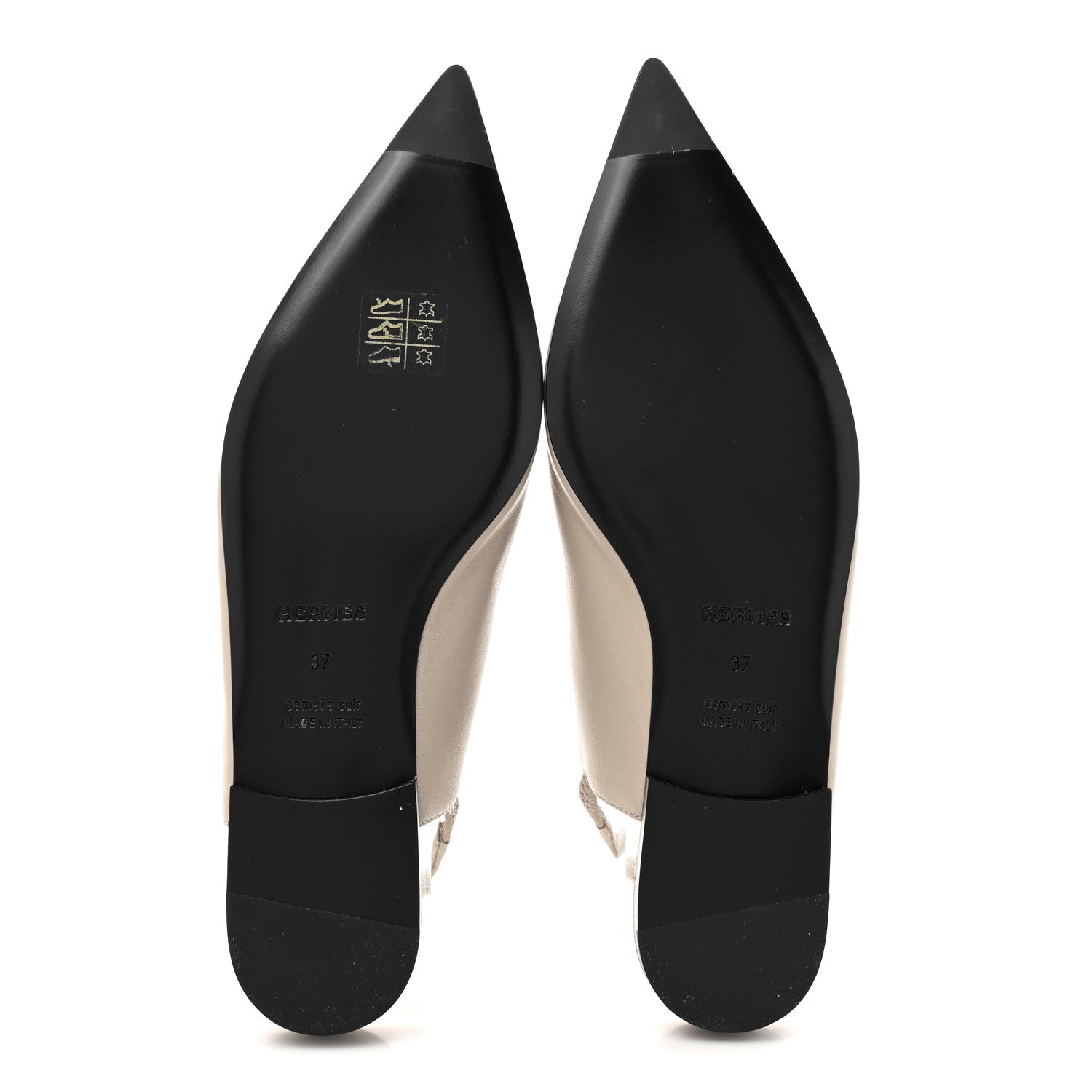 Nappa Lovely Slingback Flats 37 Beige Galet