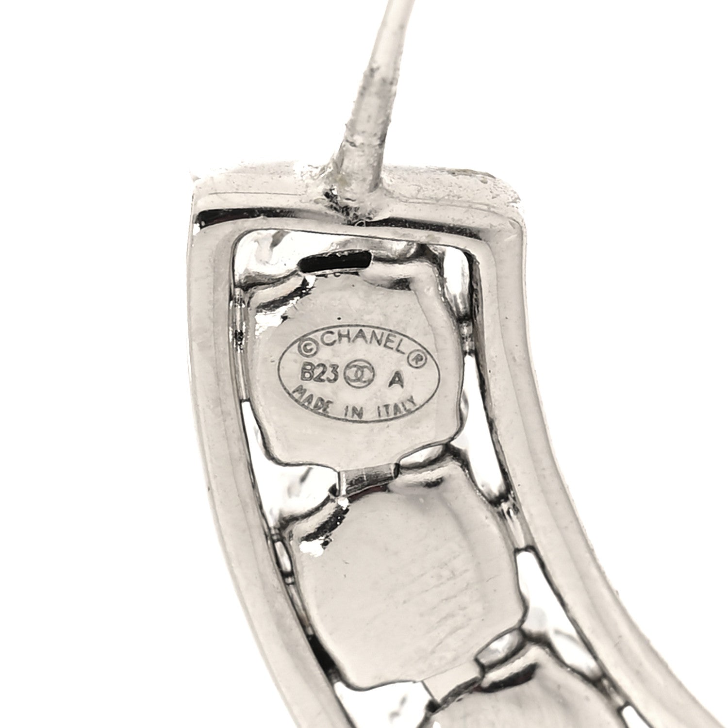 Crystal CC Hoop Earrings Silver