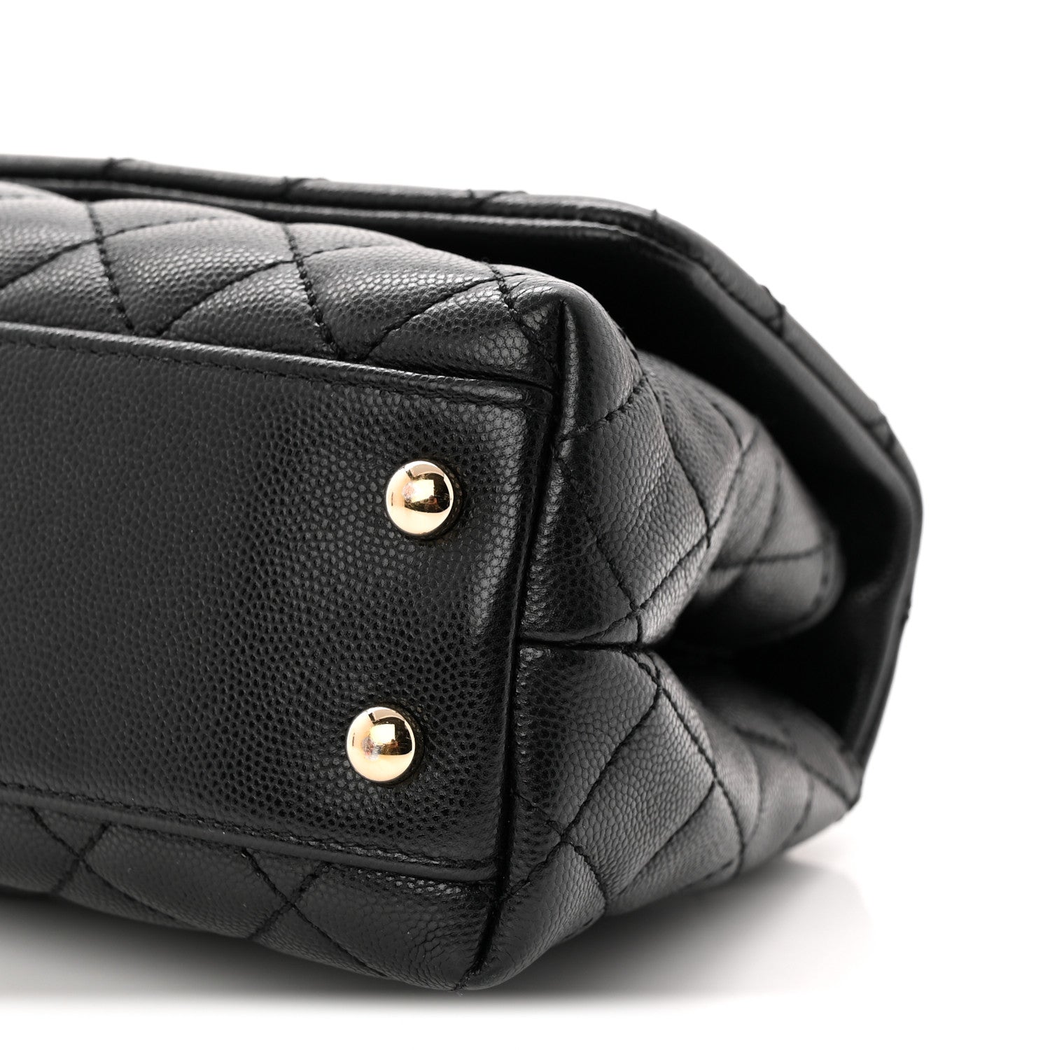 Caviar Quilted Mini Coco Handle Flap Black