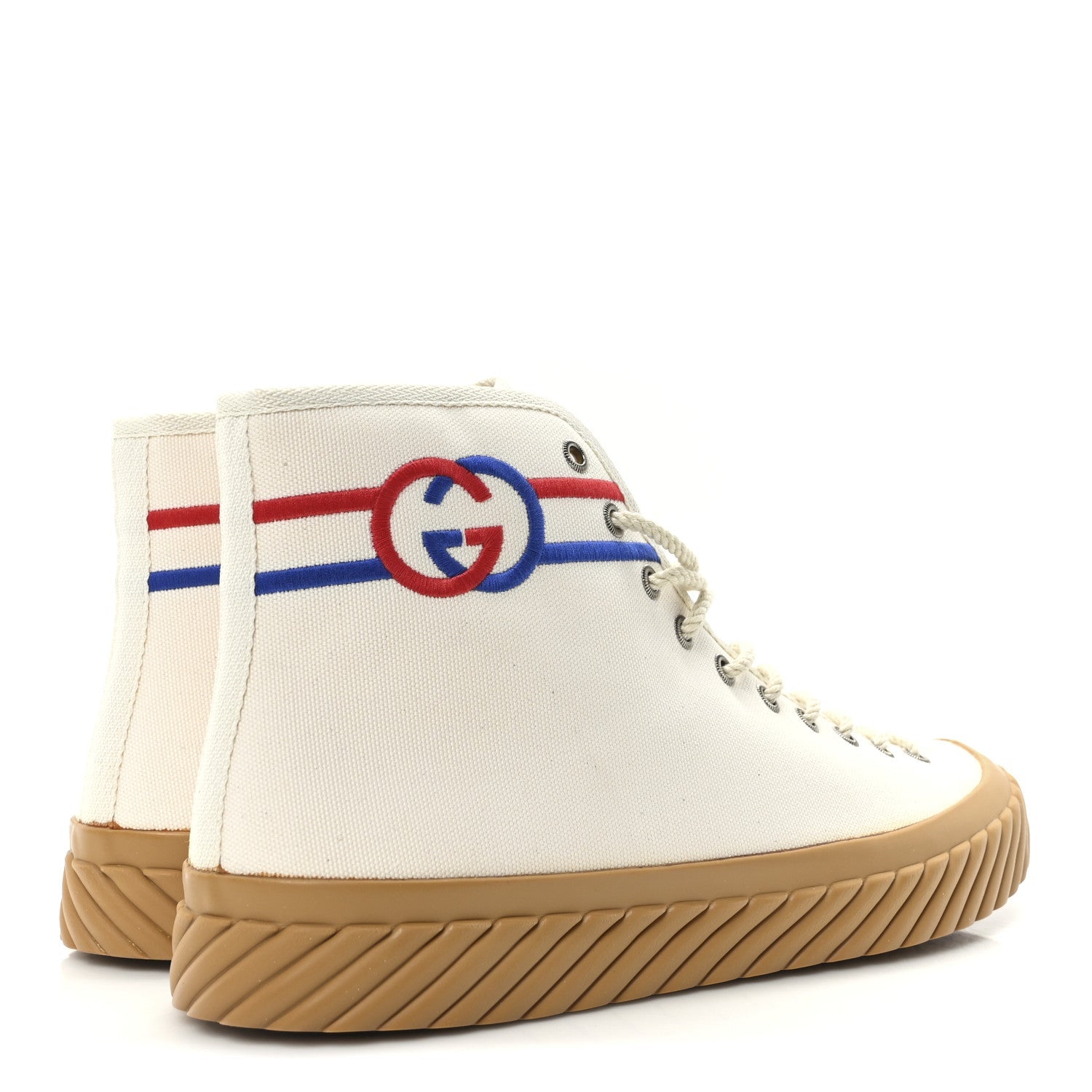 Canvas Interlocking G Mens High Top Sneakers 8.5 Mystic White