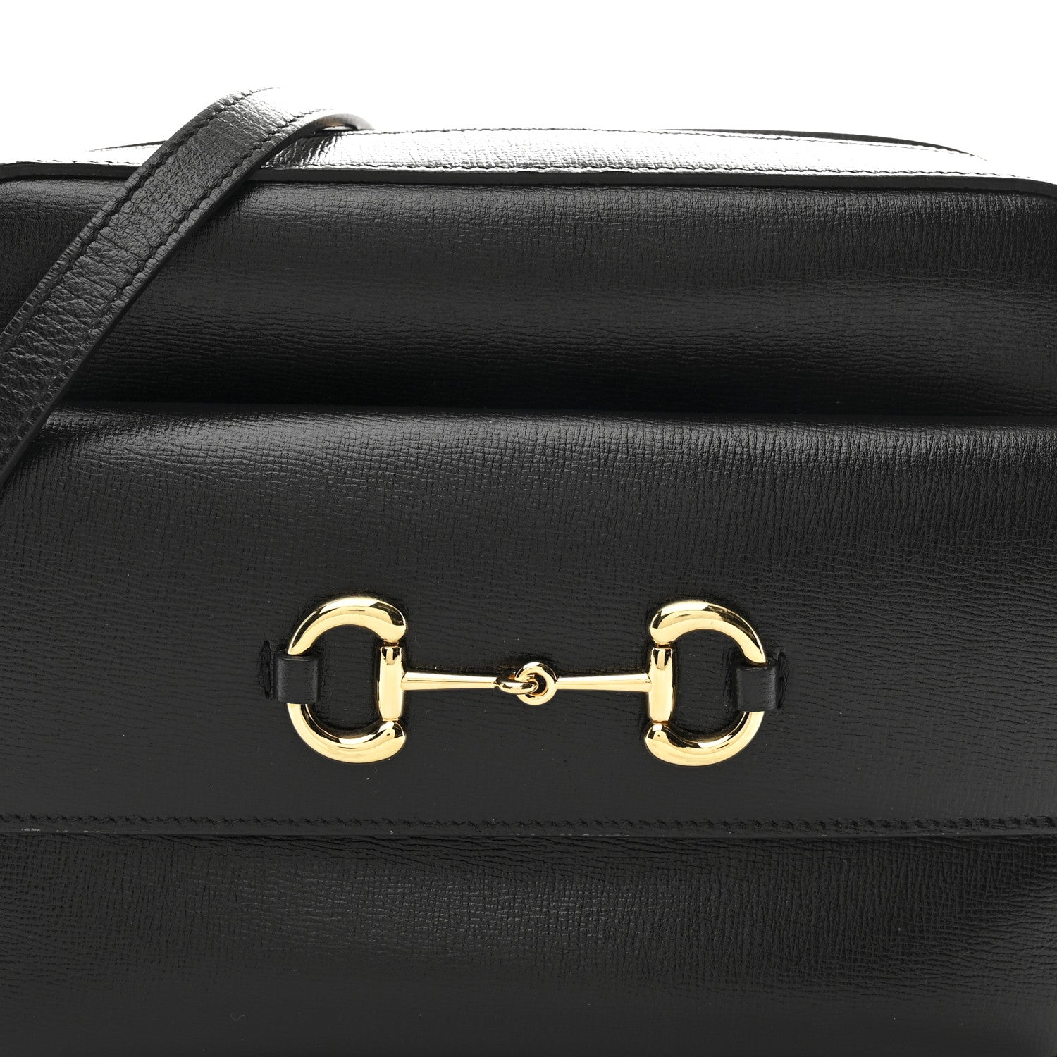 Textured Calfskin Small Horsebit 1955 Shoulder Bag Black