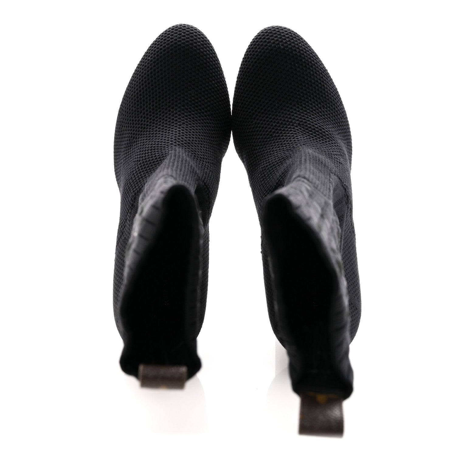 Monogram Stretch Fabric Silhouette Ankle Boots 38 Black