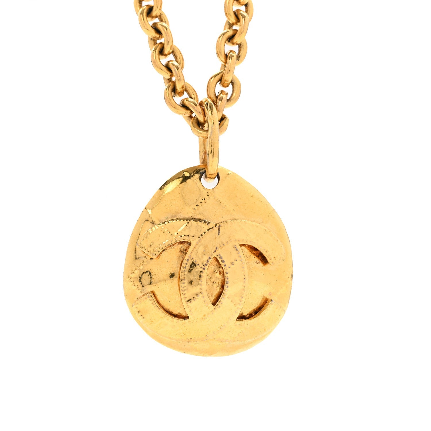 Metal CC Chain Pendant Necklace Gold