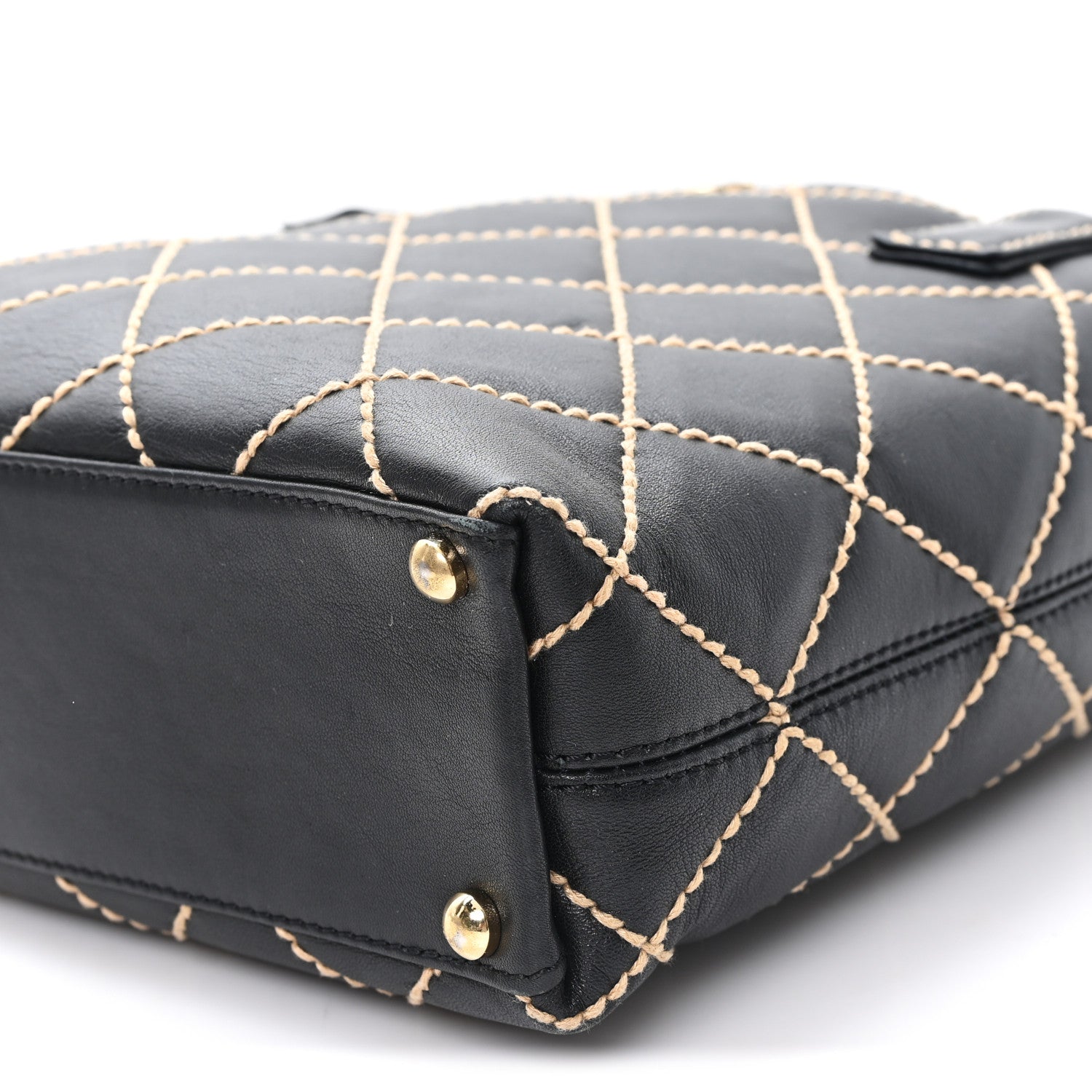 Calfskin Wild Stitch Tote Black