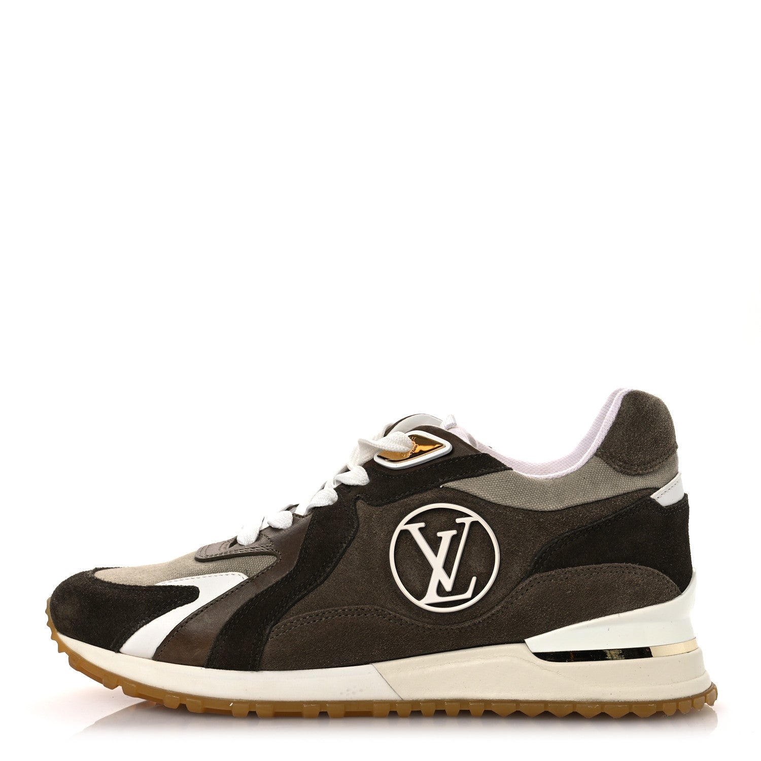 Calfskin Suede Run Away Sneakers 37.5 Kaki