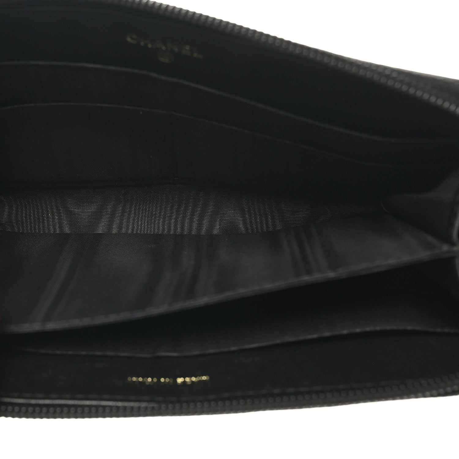 Caviar CC Timeless Large Zip Around Wallet Black