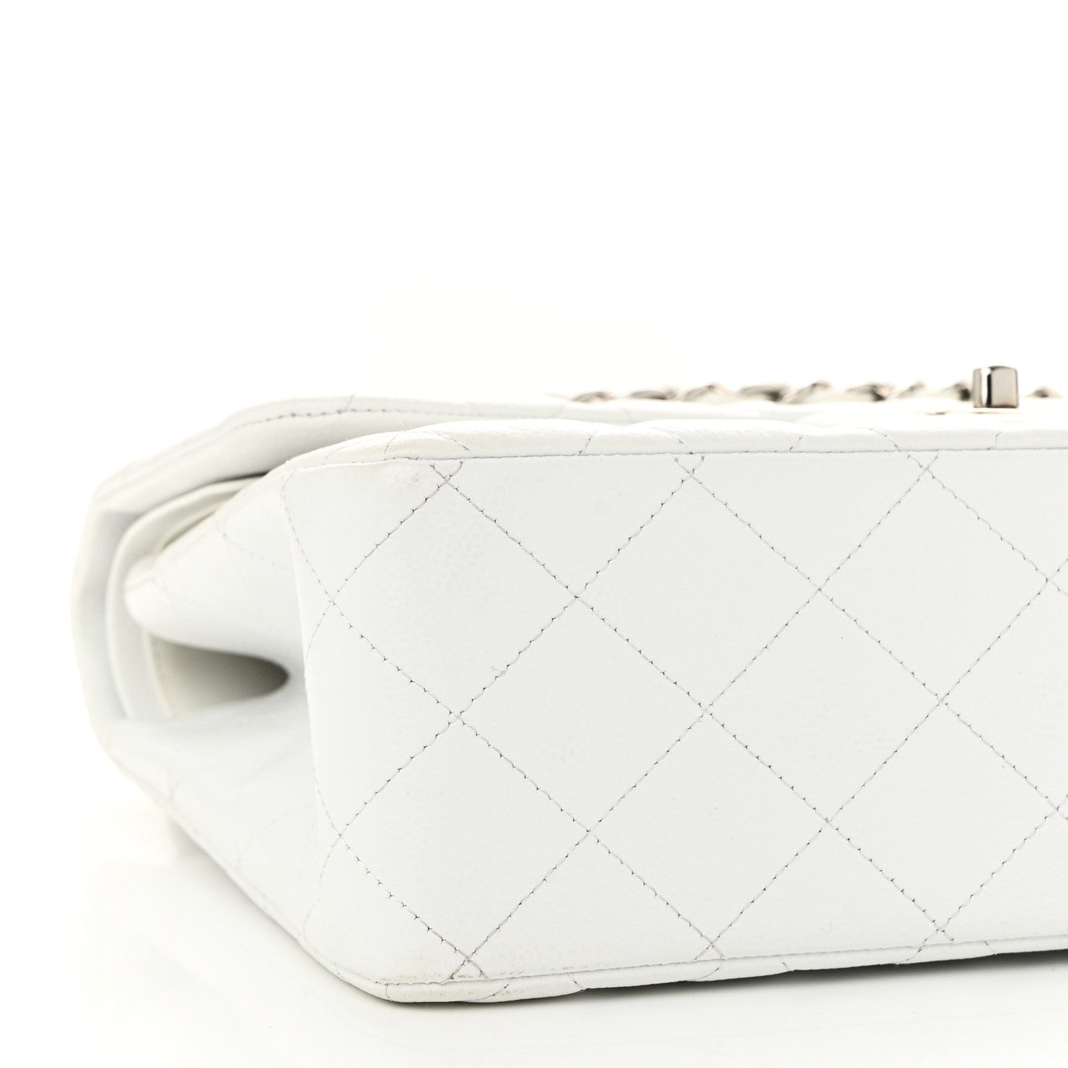 Caviar Quilted Jumbo Double Flap White
