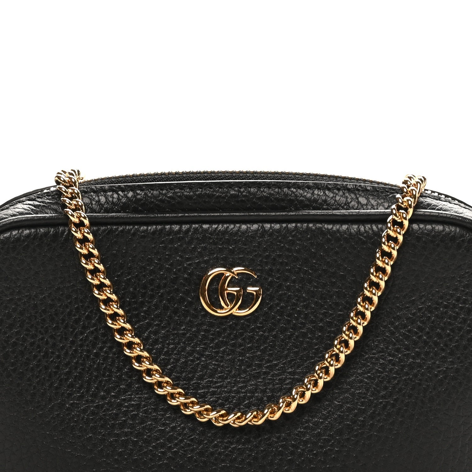 Dollar Calfskin Super Mini GG Marmont Chain Shoulder Bag Black