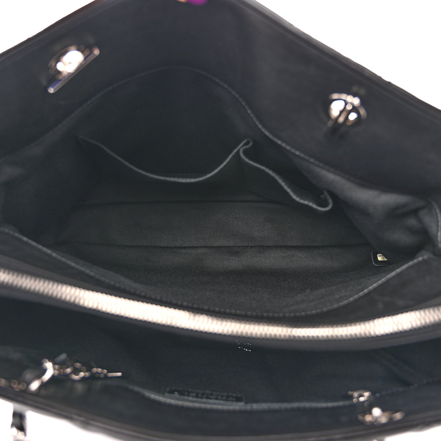 Lambskin Quilted Chic and Soft Shopping Tote Black