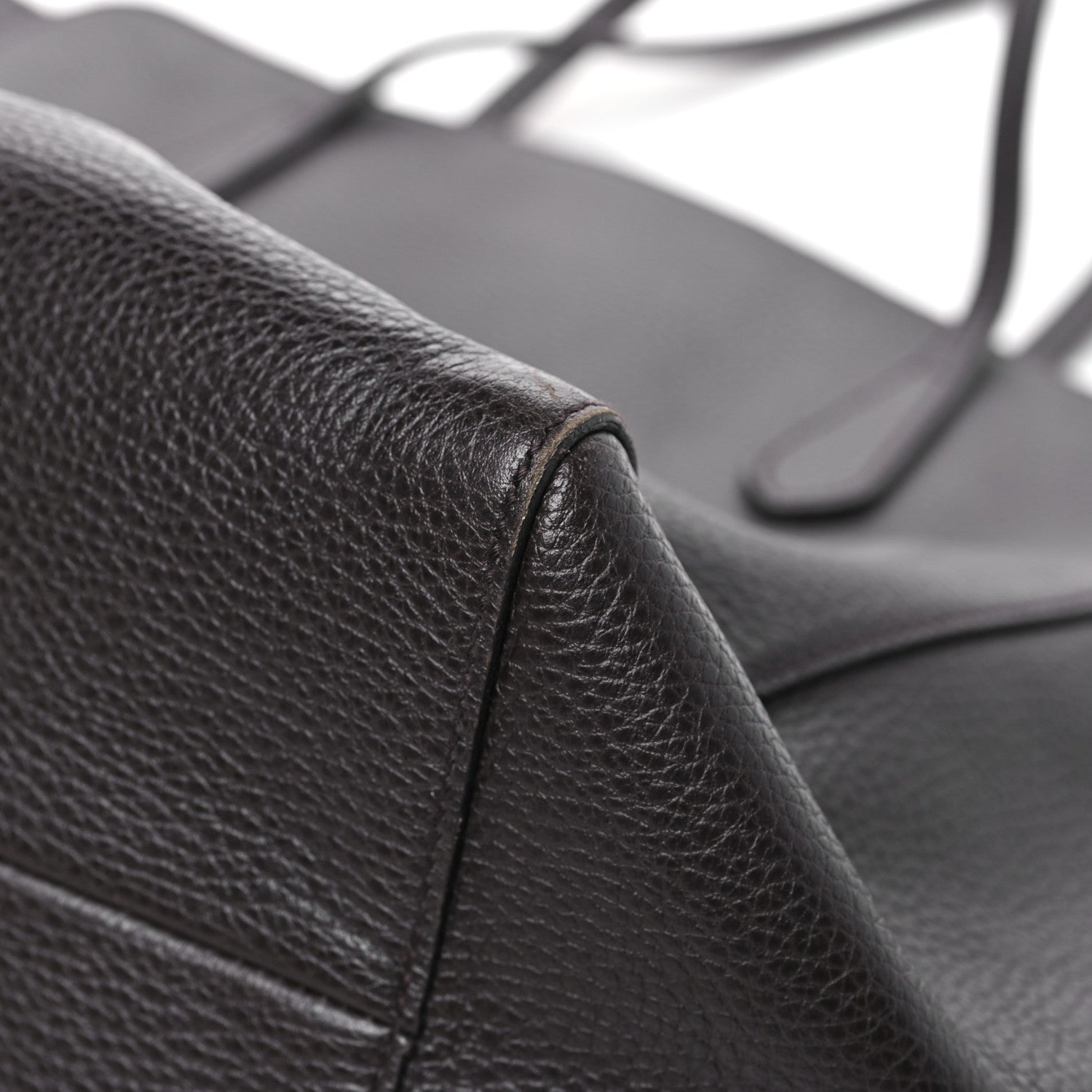 Dollar Calfskin Interlocking G Tote Dark Brown
