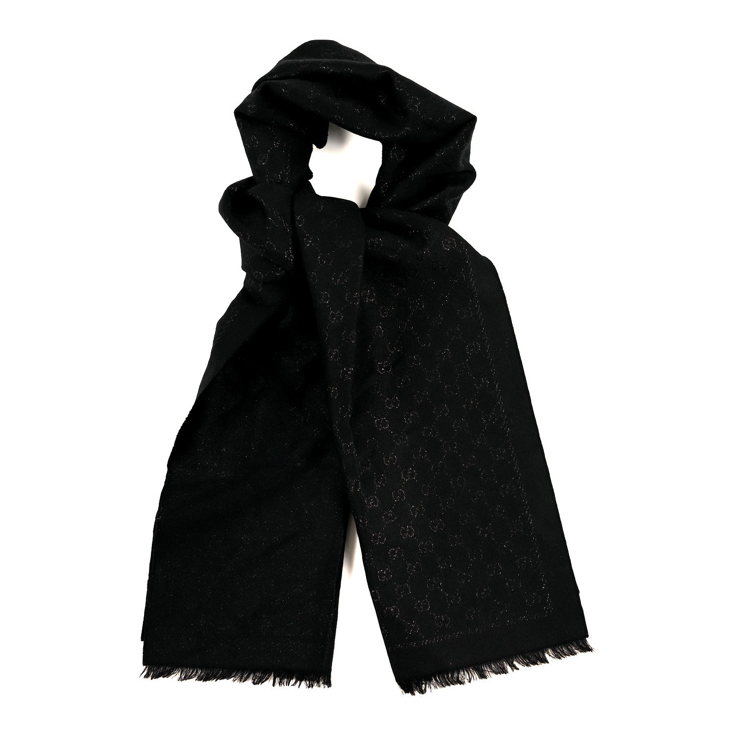 Cashmere GG Monogram Gem Lux Scarf Black