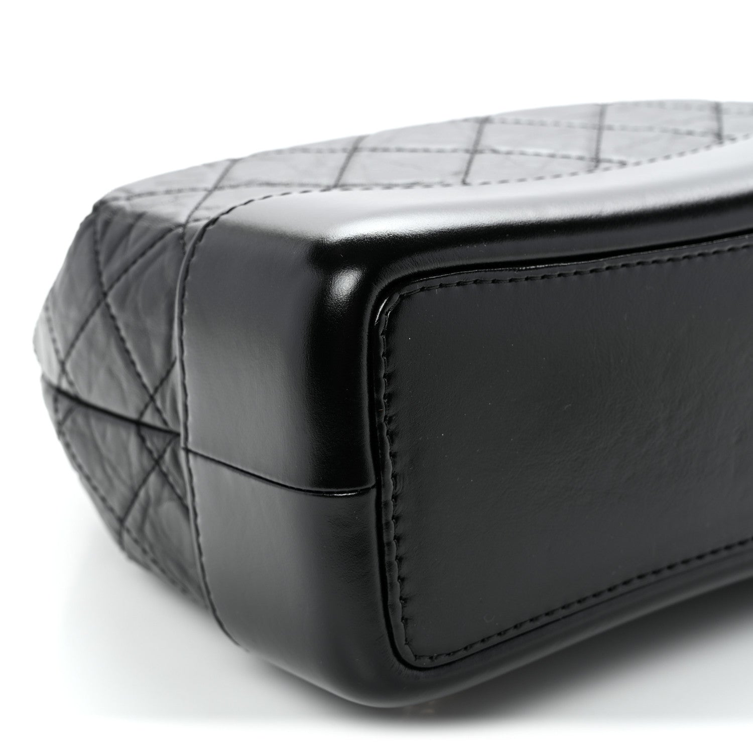 Aged Calfskin Quilted Small Gabrielle Backpack Black