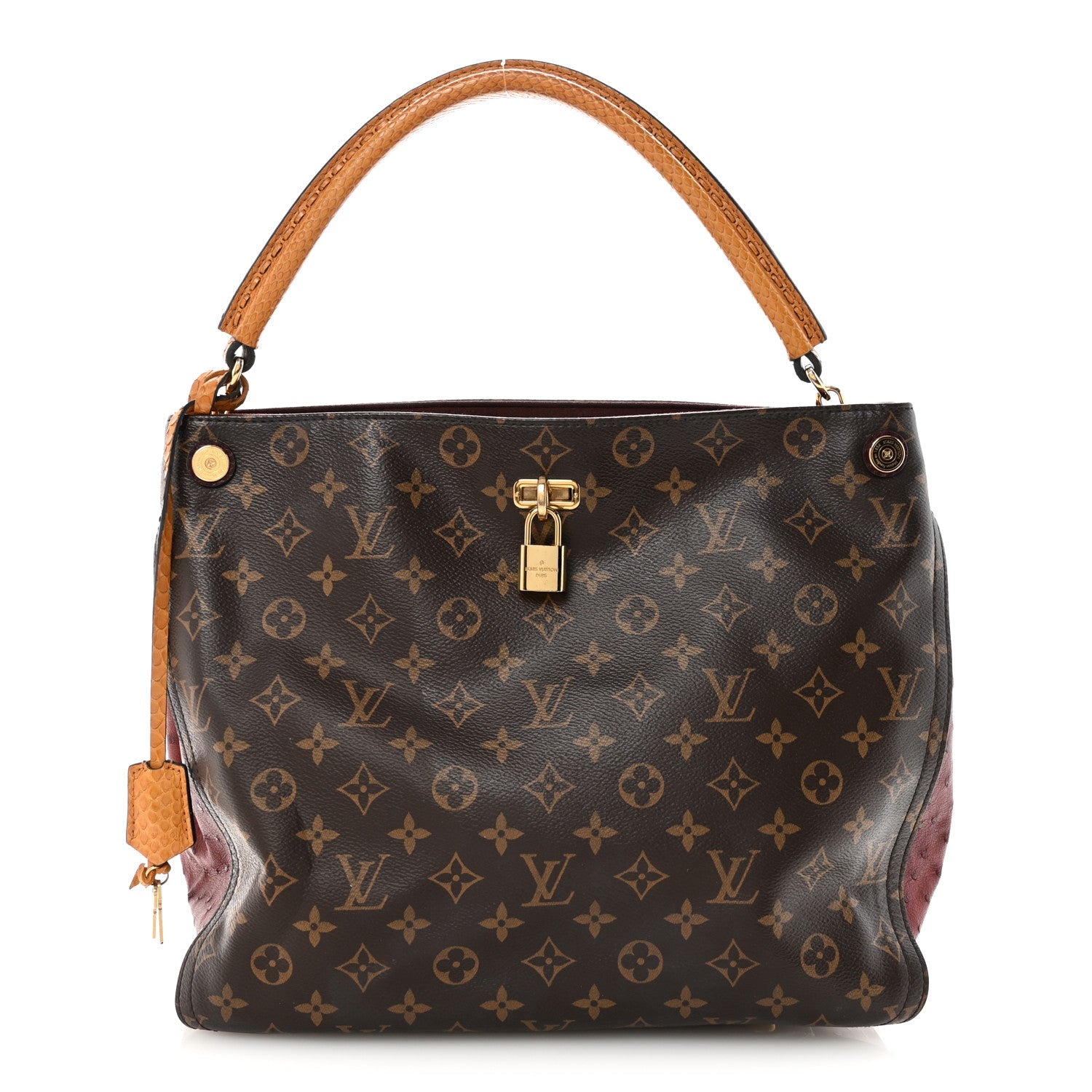 Monogram Python Ostrich Gaia Bordeaux