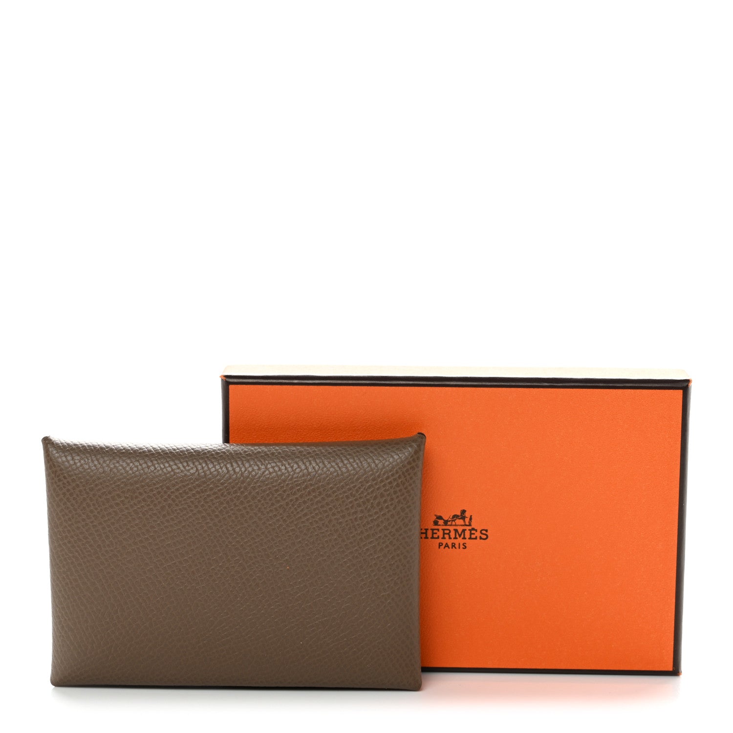 Epsom Horseshoe Calvi Card Case Etoupe Gris Misty