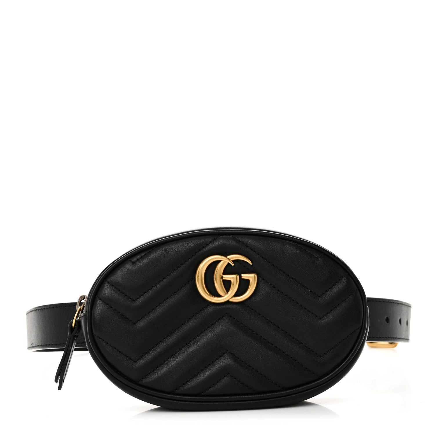 Calfskin Matelasse GG Marmont Belt Bag 85 34 Black