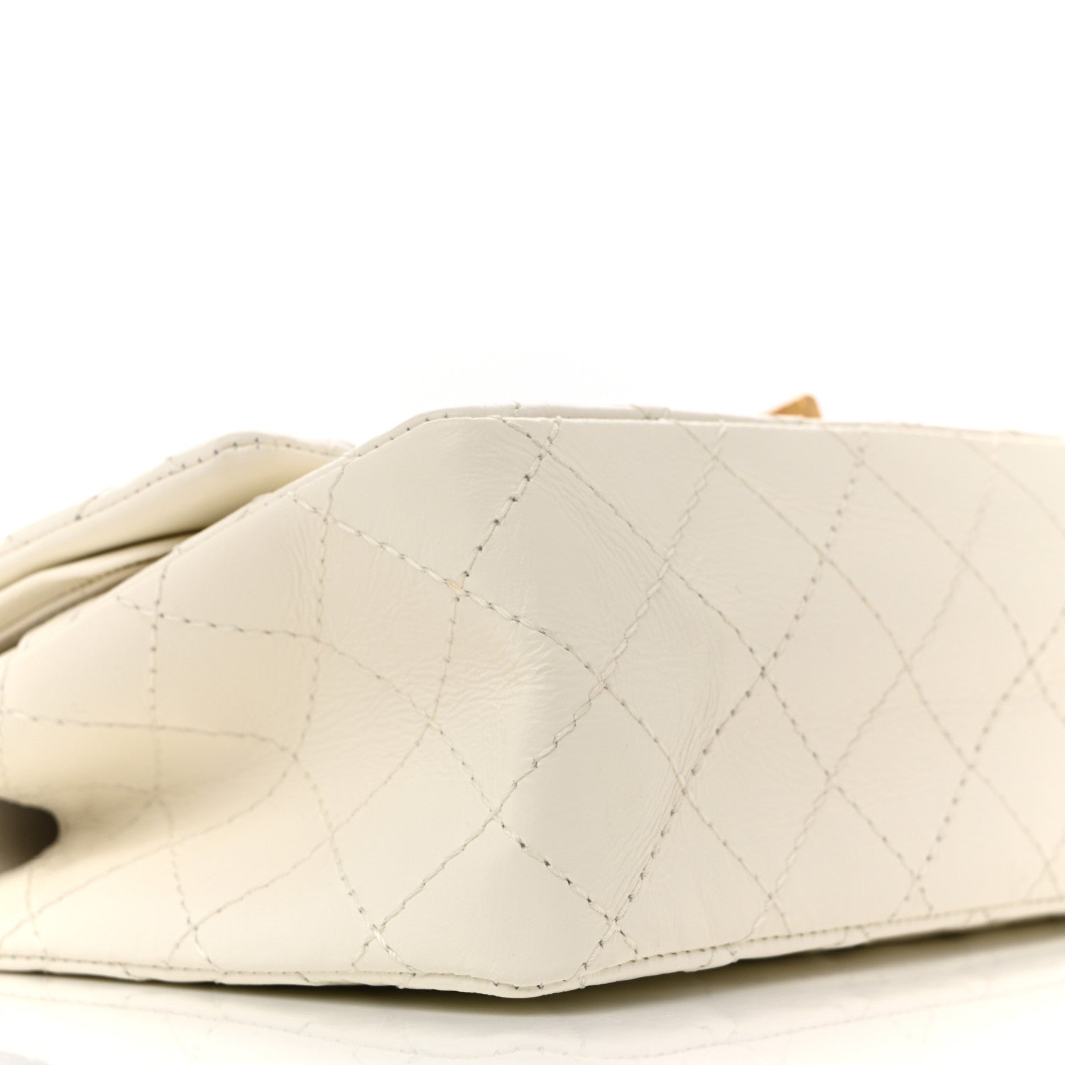 Aged Calfskin Quilted 2.55 Reissue 225 Flap White