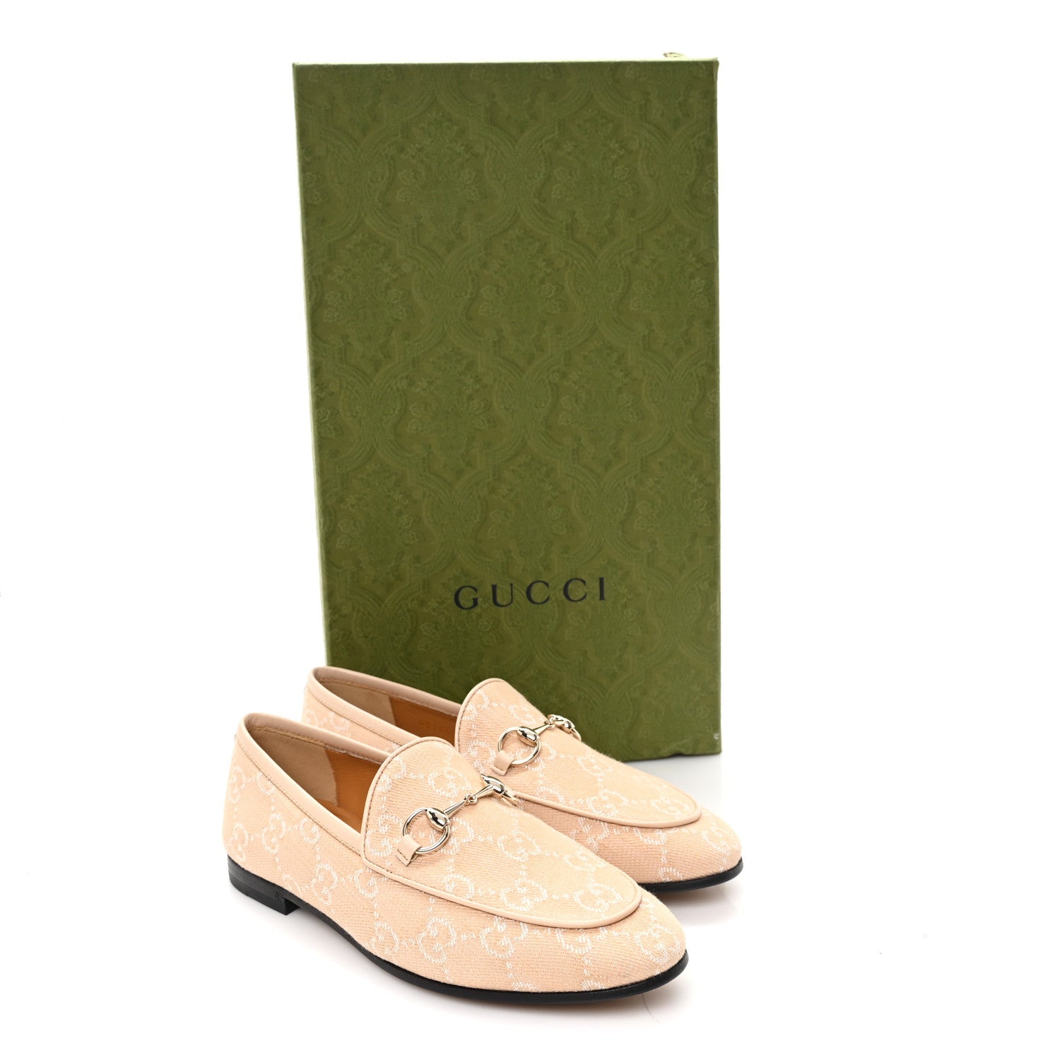 Canvas GG Monogram Horsebit Womens Jordaan Loafers 35.5 Souffle Rose
