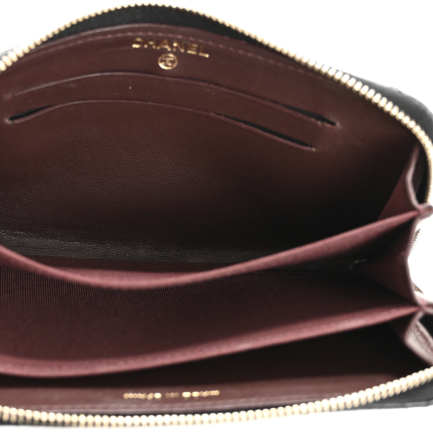 Lambskin Quilted Medium Zip Around Wallet Black