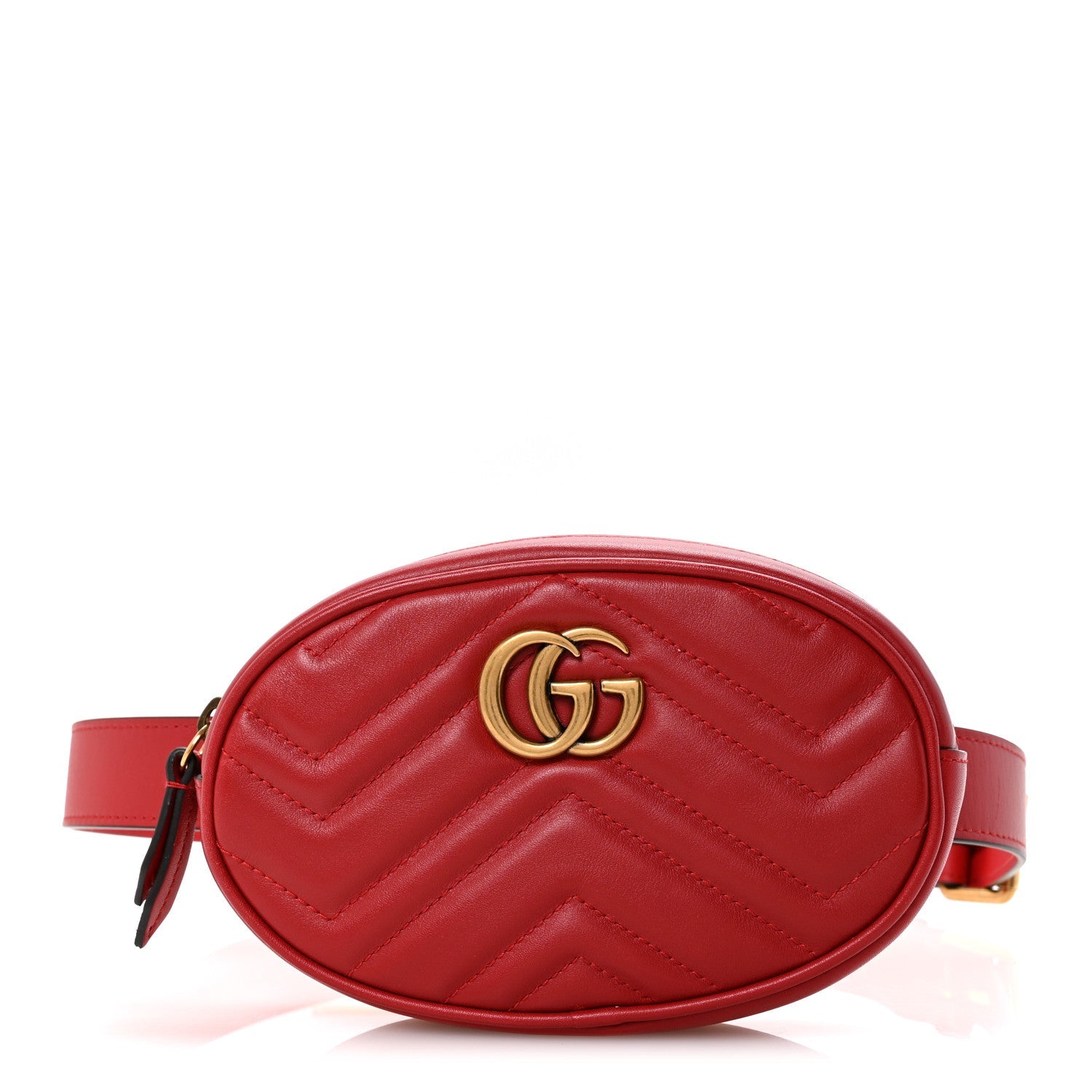 Calfskin Matelasse GG Marmont Belt Bag 85 34 Hibiscus Red
