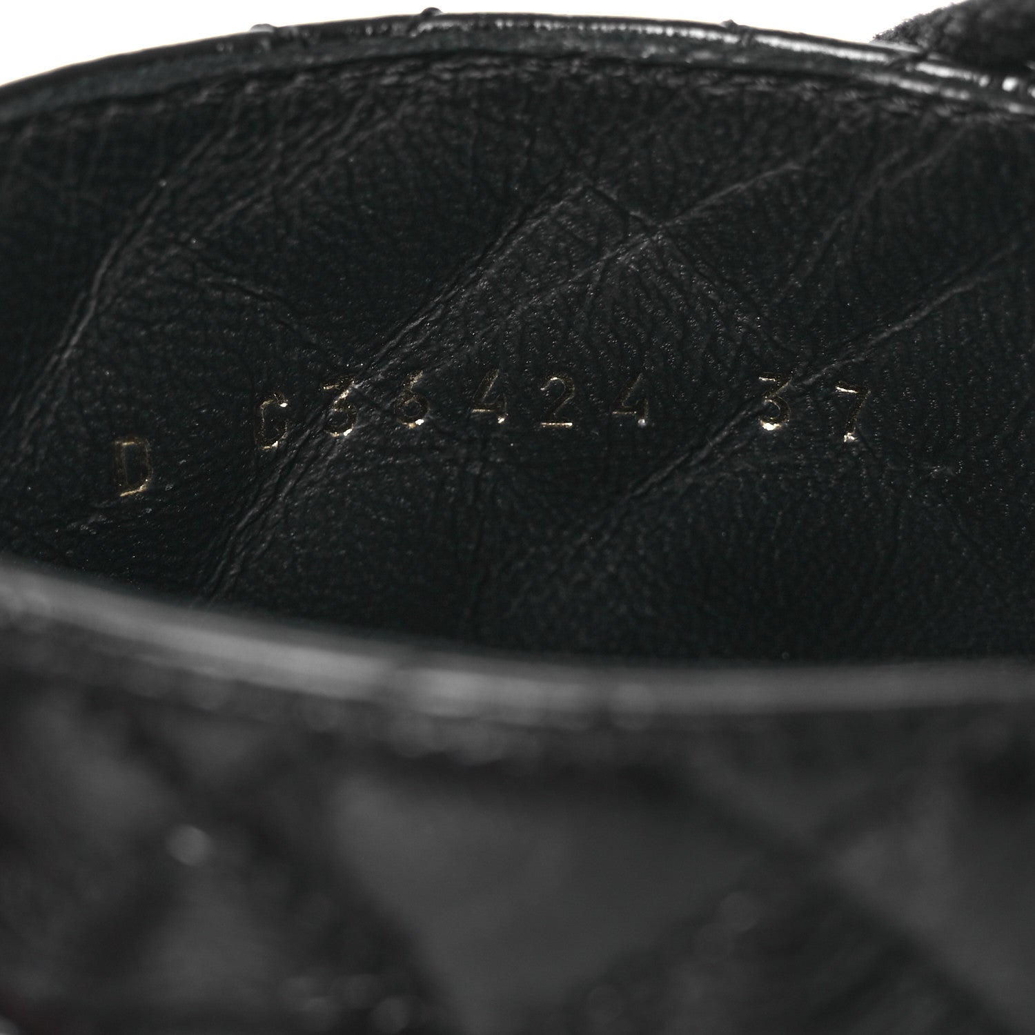 Shiny Calfskin Quilted Lace Up Combat Boots 37 Black