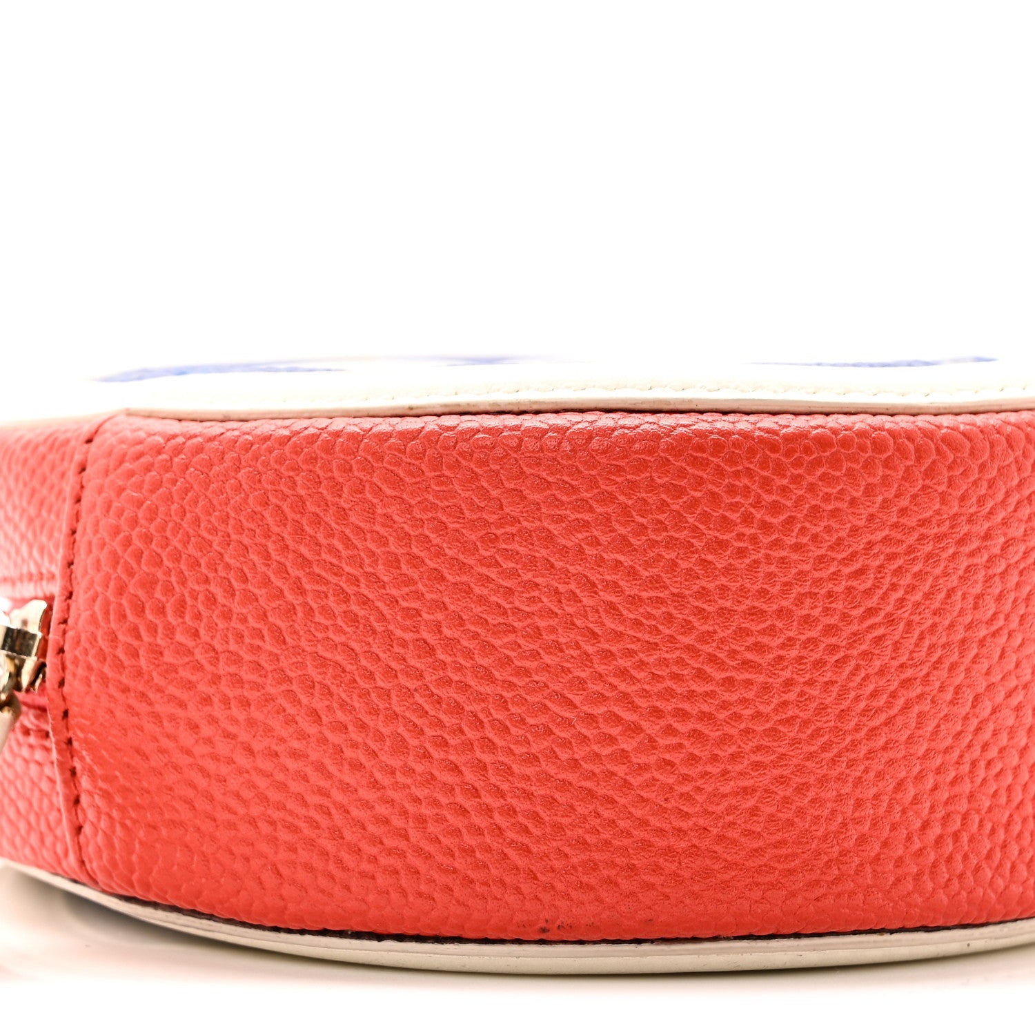 Caviar Quilted Round Filigree Crossbody Blue White Red